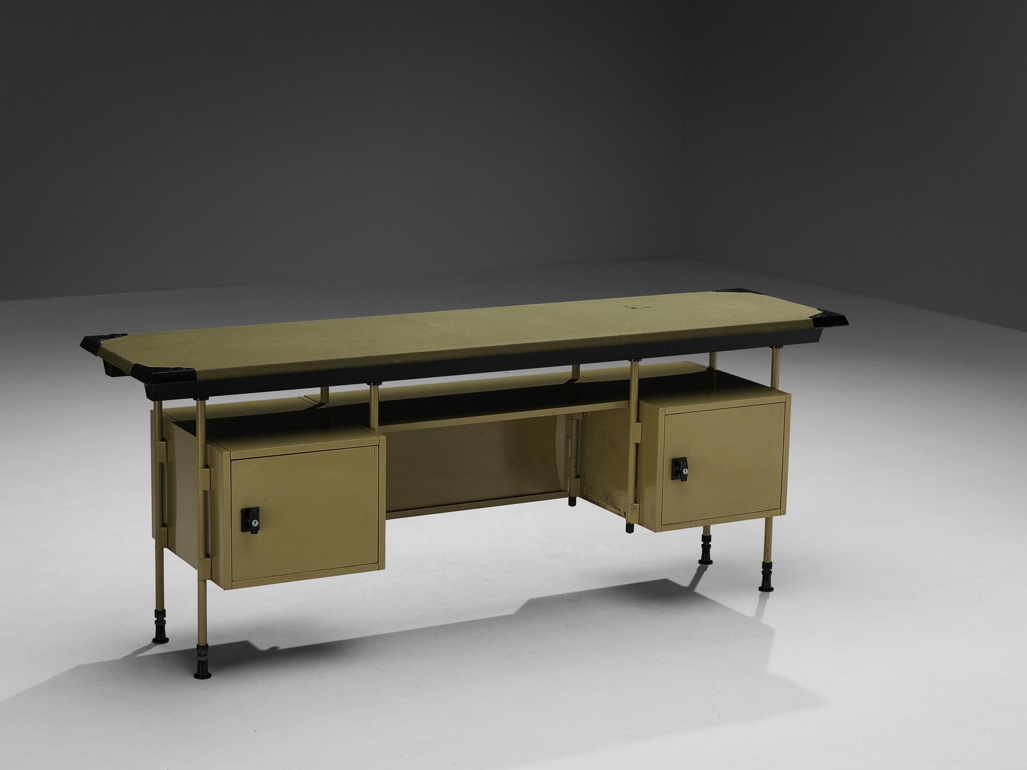 Studio BBPR for Olivetti 'Spazio' Sideboard in Yellow Coated Steel case pieces and storage cabinets Morentz
