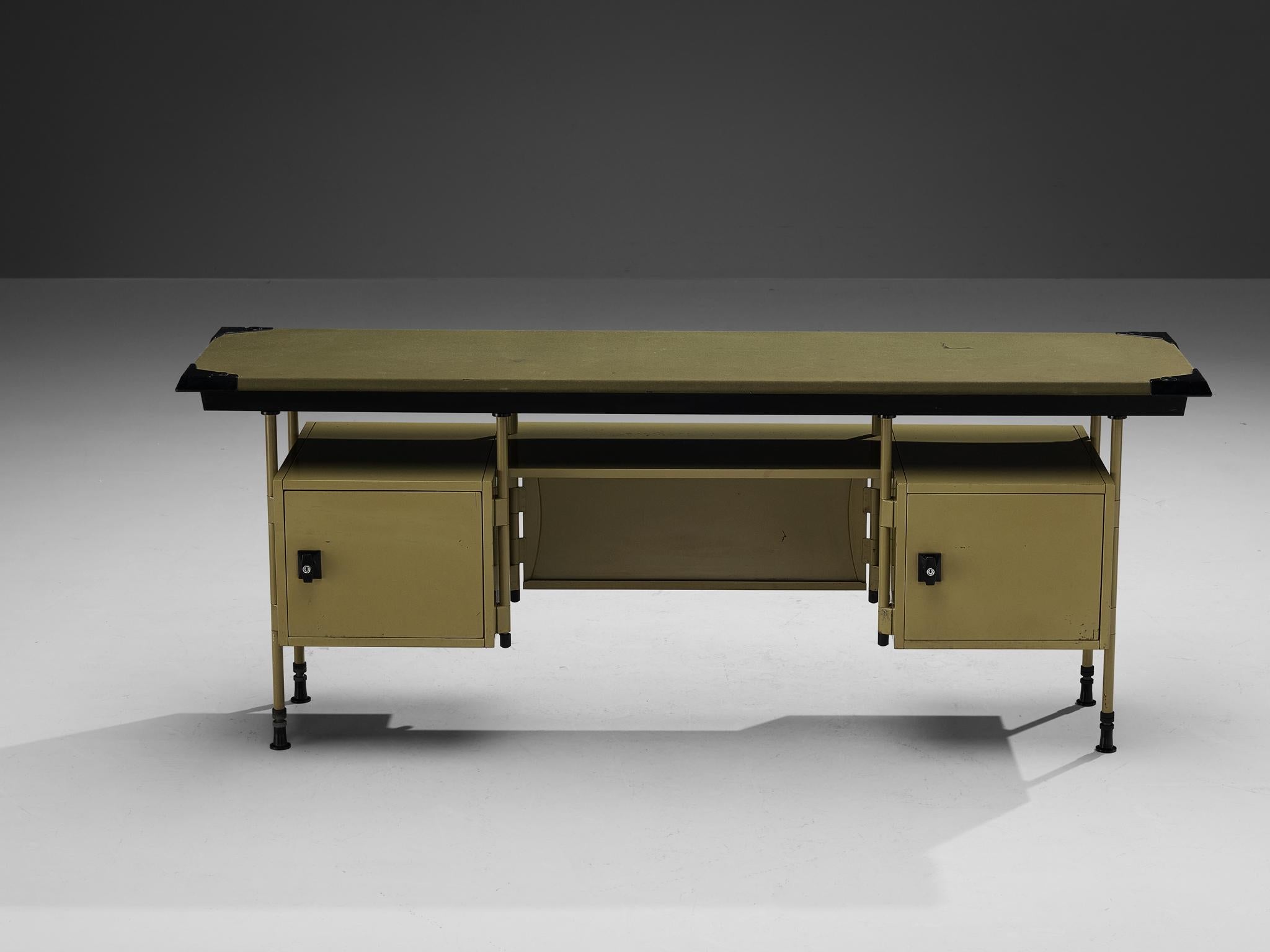 Studio BBPR for Olivetti 'Spazio' Sideboard in Yellow Coated Steel case pieces and storage cabinets Morentz