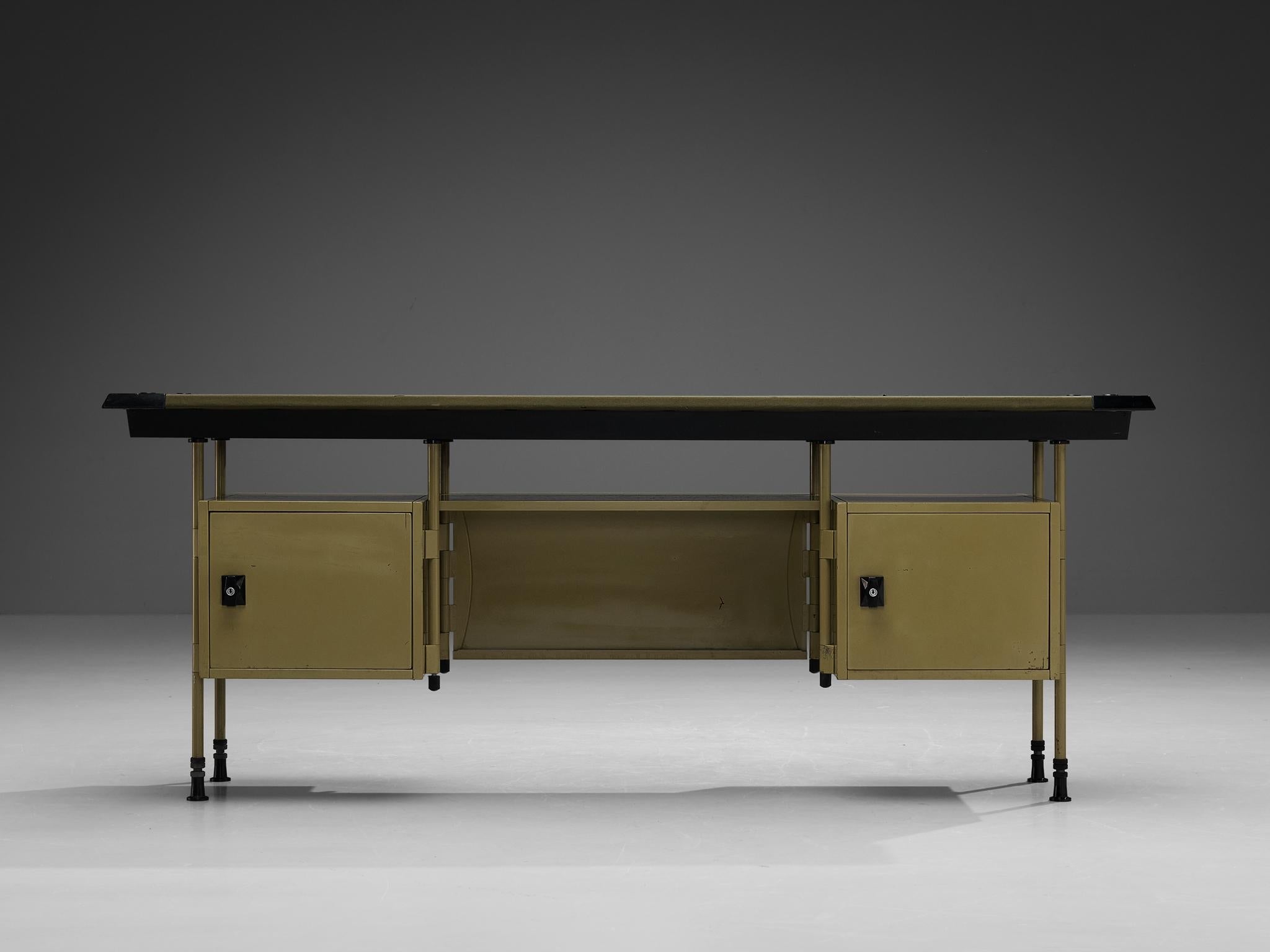 Studio BBPR for Olivetti 'Spazio' Sideboard in Yellow Coated Steel case pieces and storage cabinets Morentz