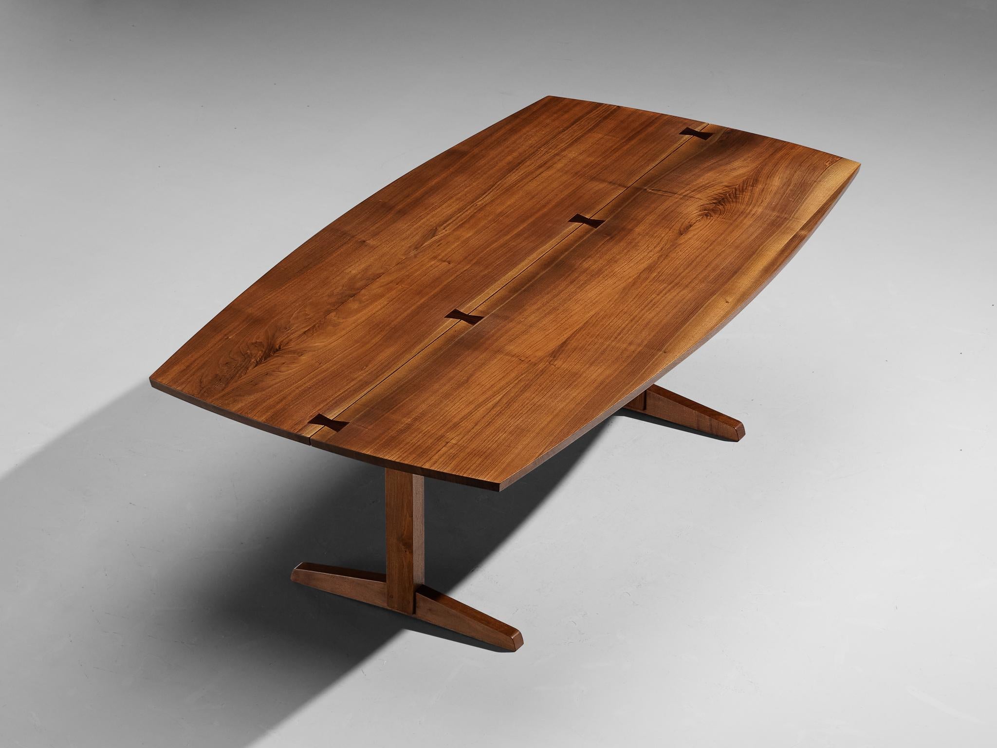 Nakashima BoatShaped Trestle Dining Table in Walnut