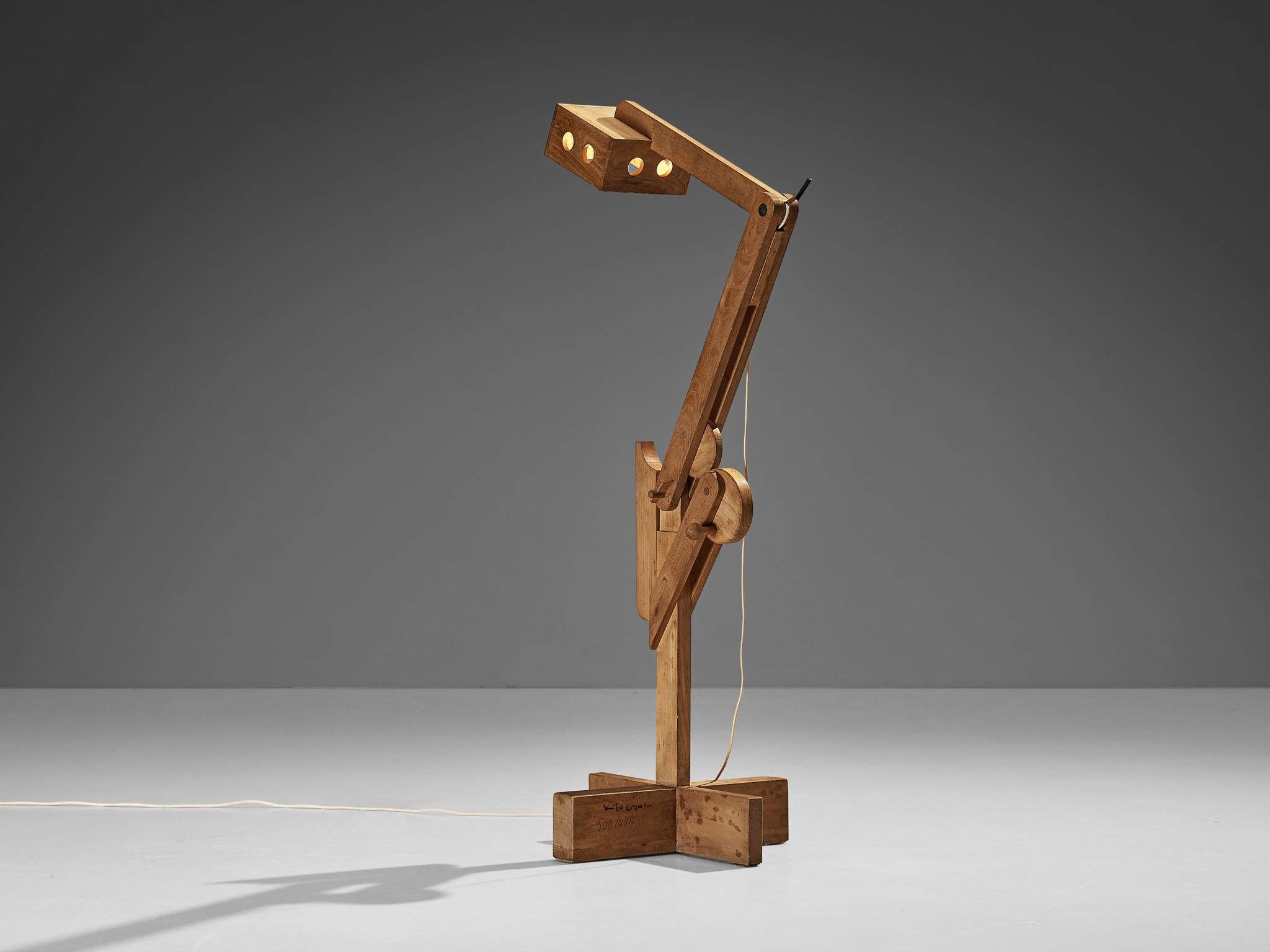 Rare Pietro Cascella ‘Pinocchio’ Floor Lamp in Chestnut