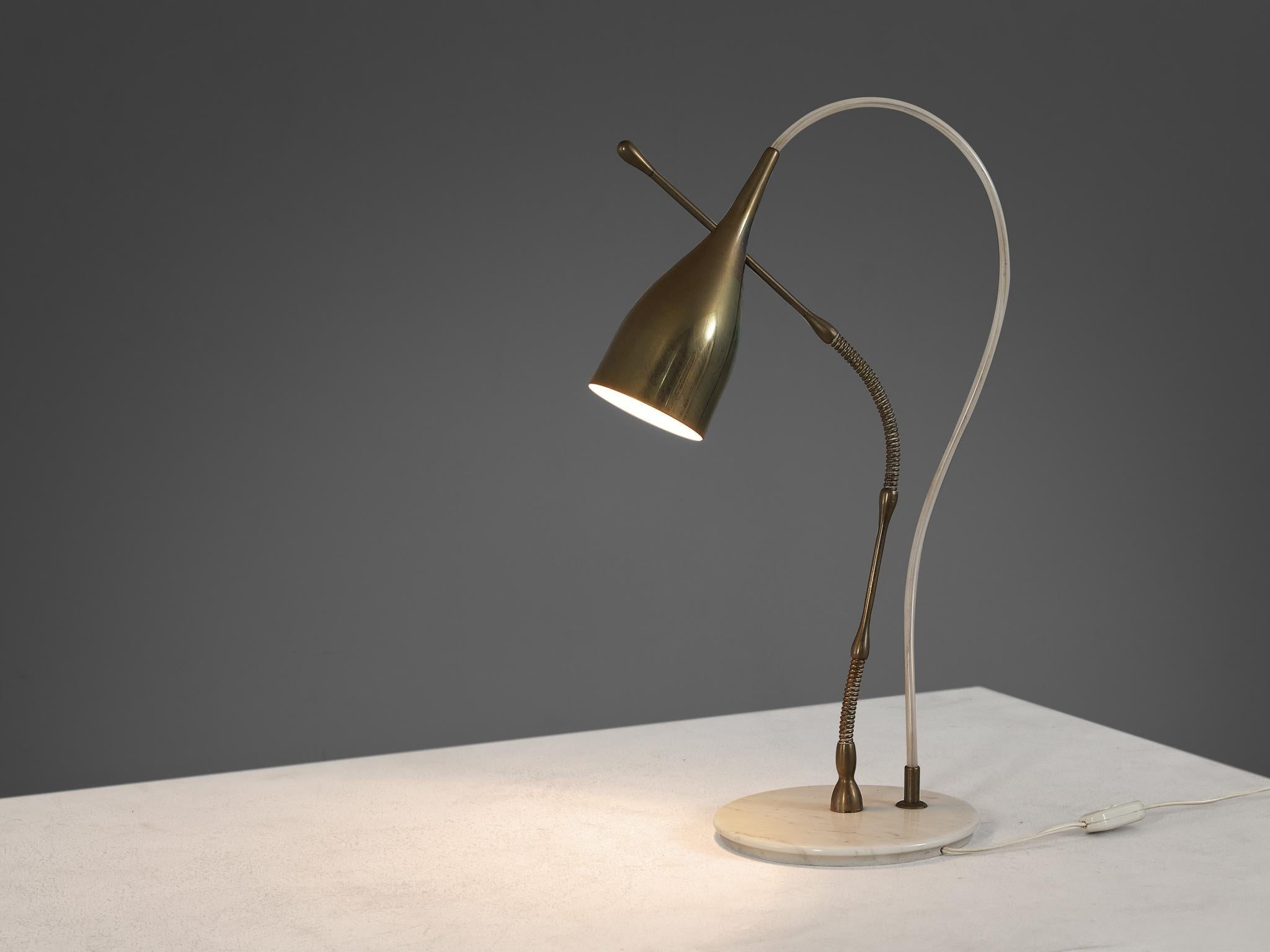 Angelo Lelii for Arredoluce ‘Lucinella’ Table Lamp in Brass and Marble lighting Morentz