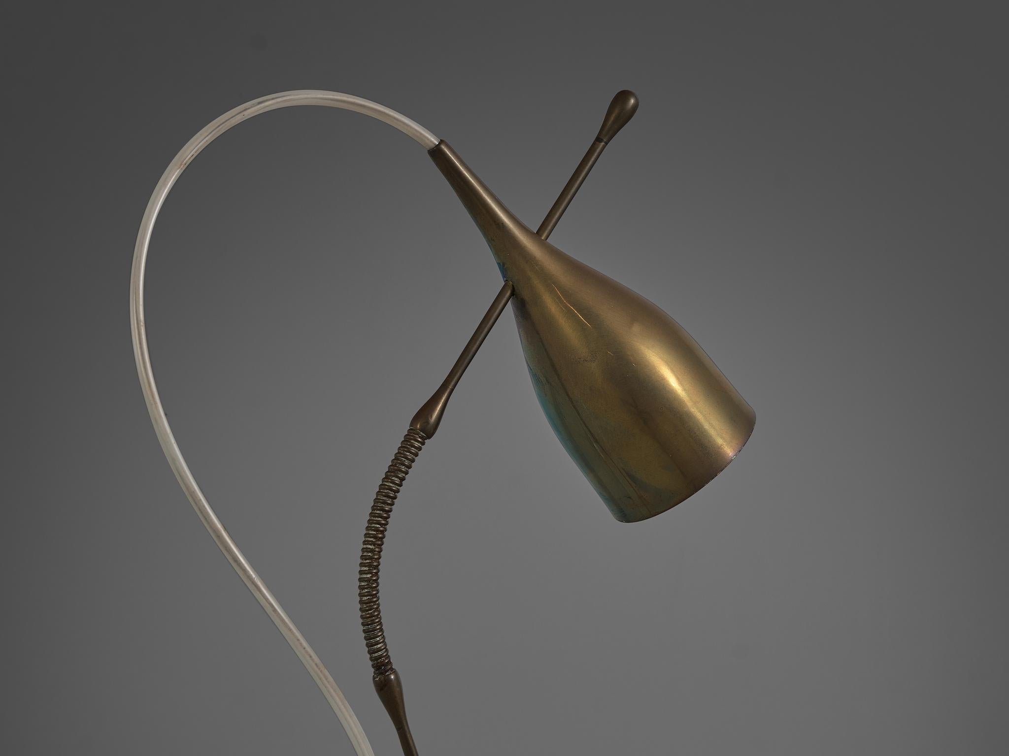 Angelo Lelii for Arredoluce ‘Lucinella’ Table Lamp in Brass and Marble lighting Morentz