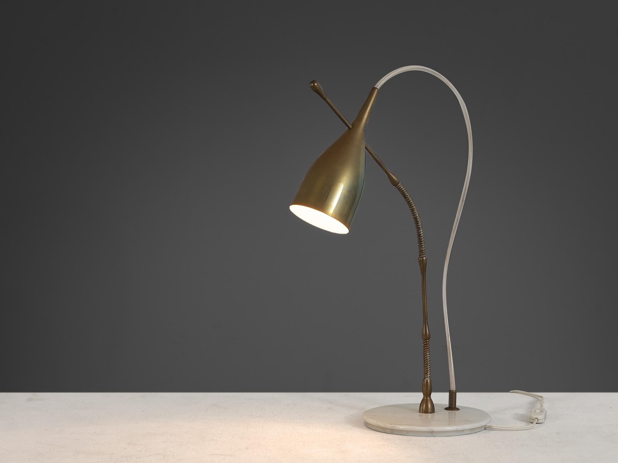 Angelo Lelii for Arredoluce ‘Lucinella’ Table Lamp in Brass and Marble lighting Morentz