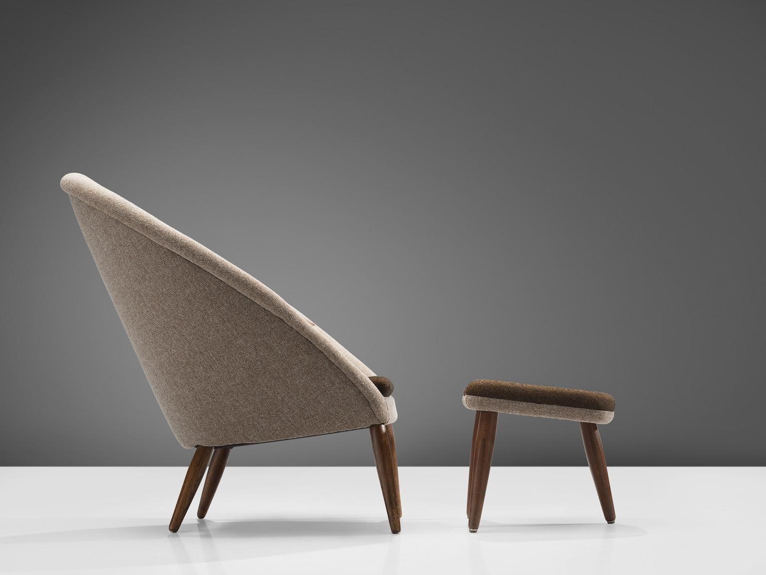 Arnold Madsen 'Oda' Easy Chair with Stool seating Morentz