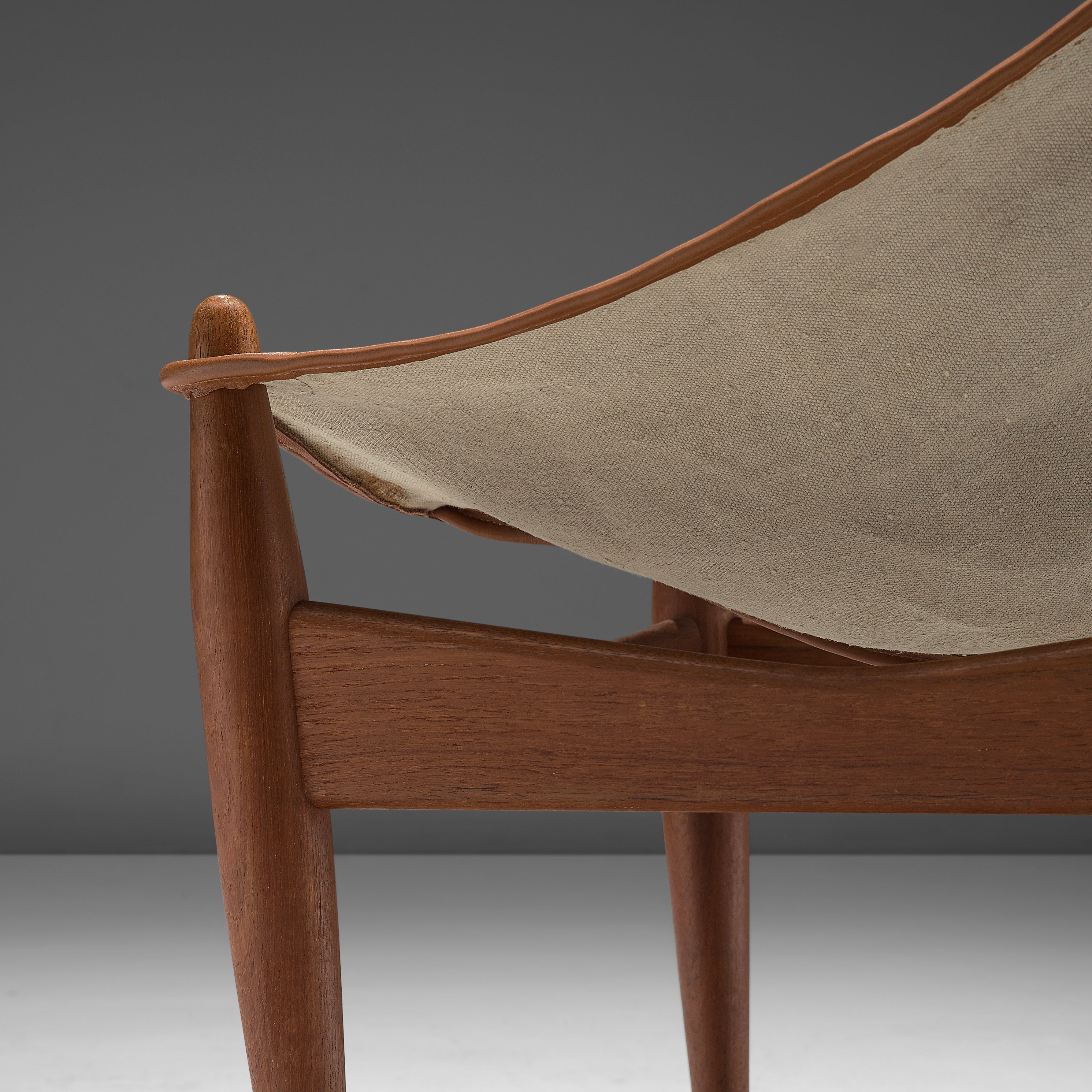 Illum Wikkelsø Set of Easy Chairs and Ottoman with Canvas Seats seating Morentz