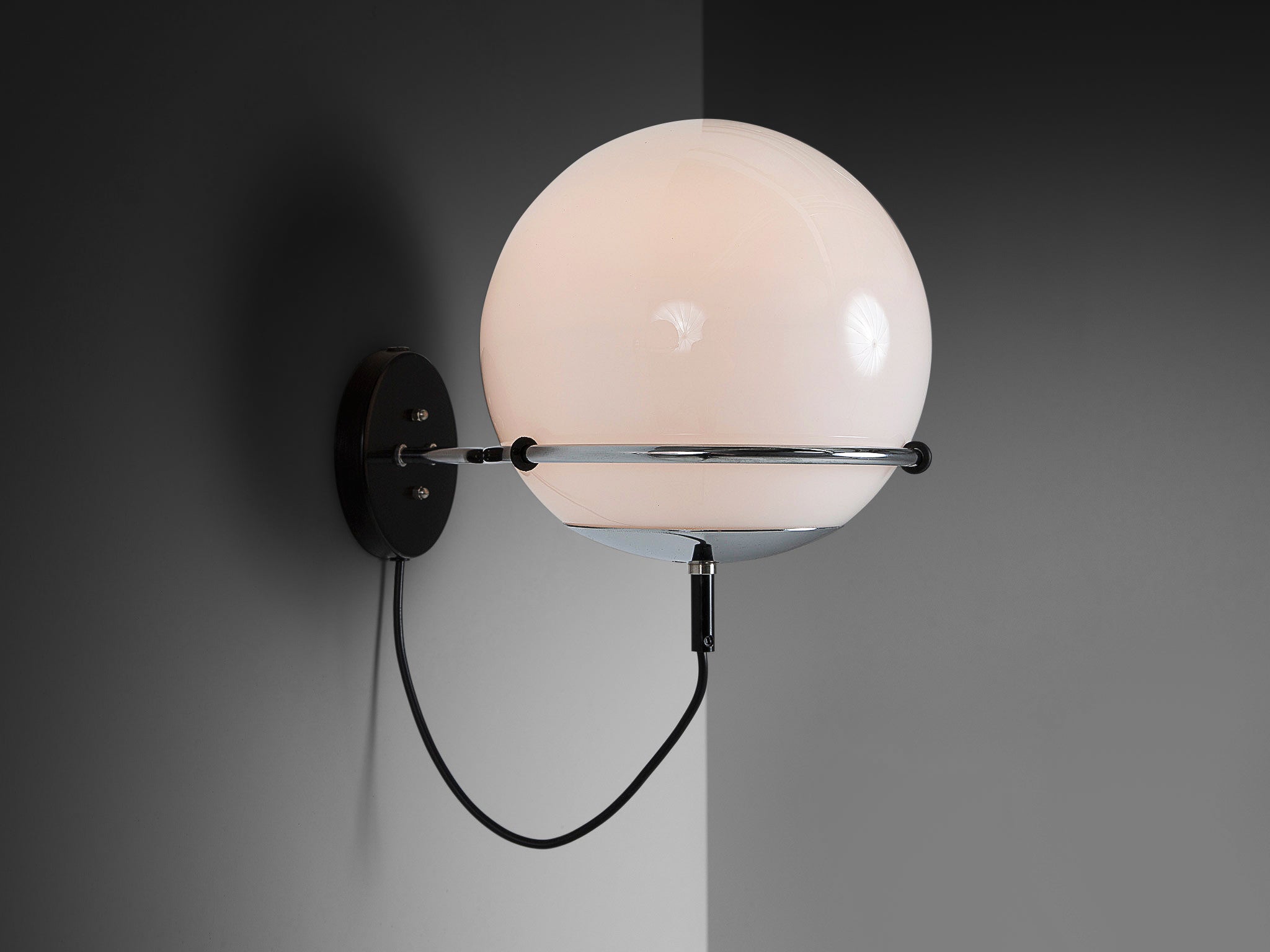 Globe-Shaped Wall Light in Opaline Glass Lighting Morentz