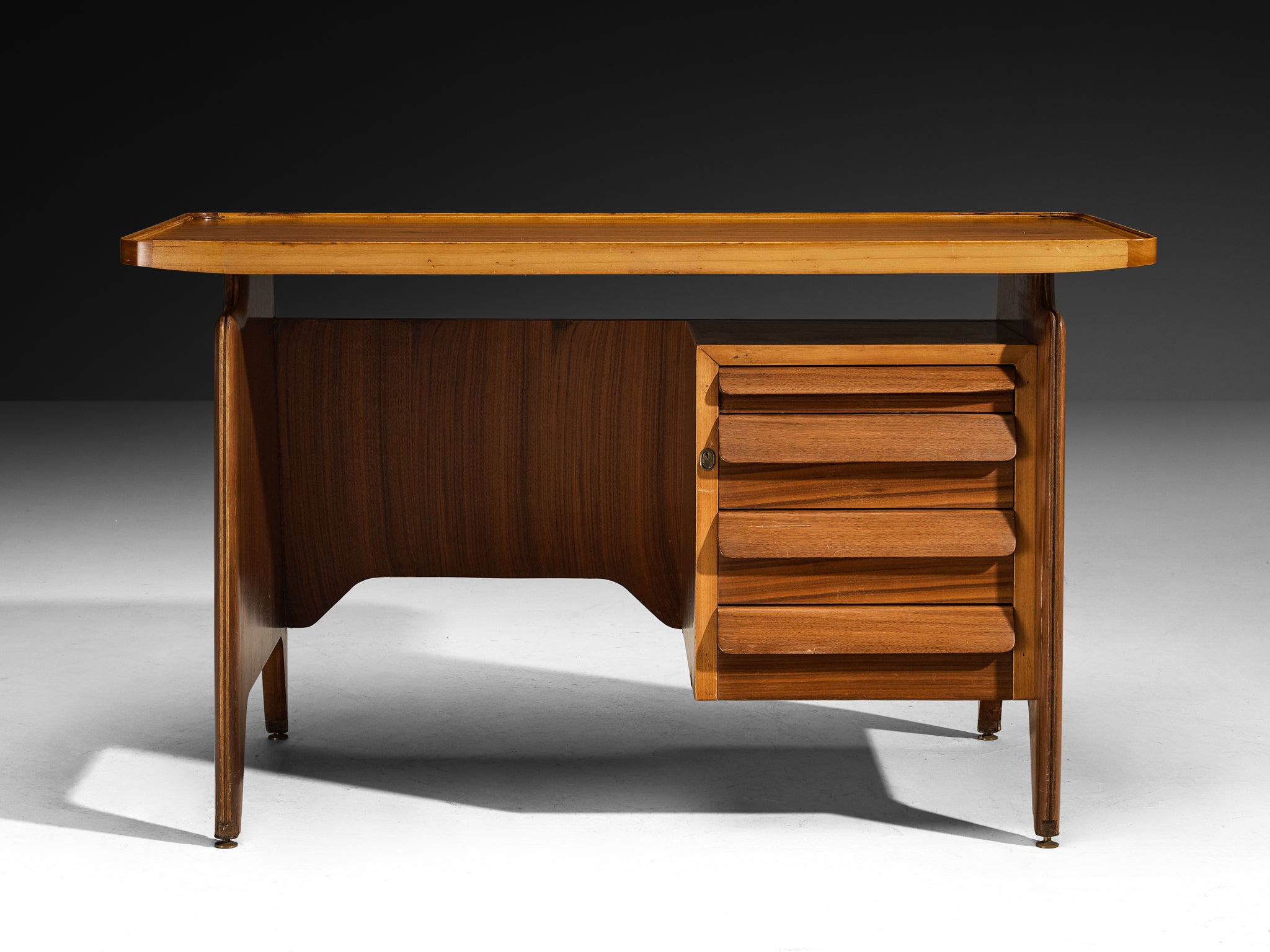 Mid-Century Italian Desk with Drawers and Brass Details Case pieces and storage cabinets Morentz
