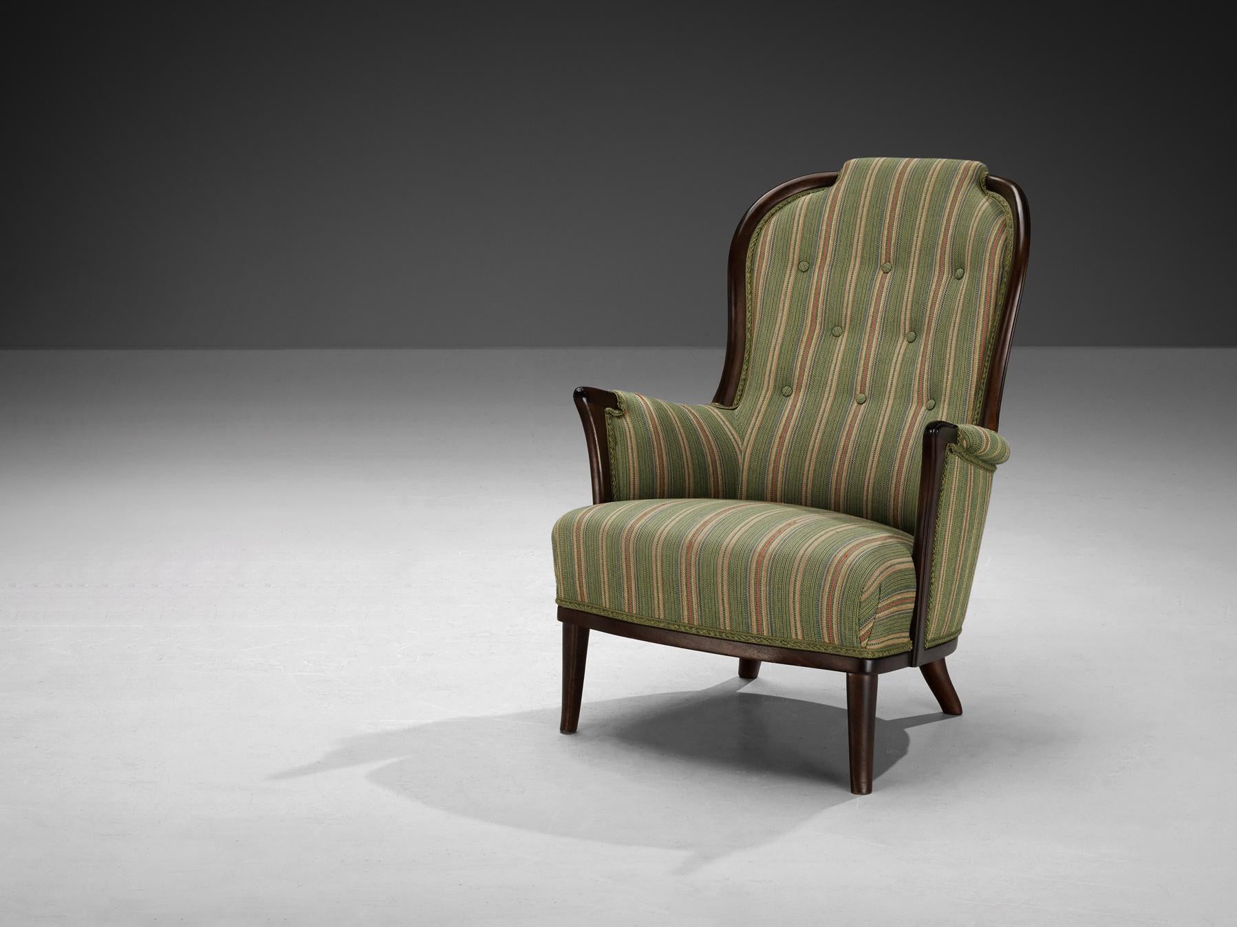 Carl Malmsten Lounge Chair with Original Upholstery