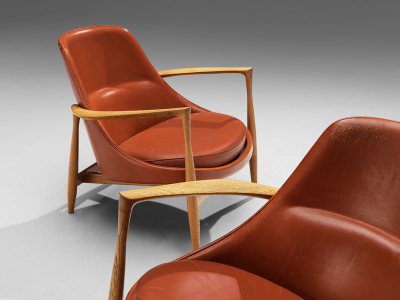 Ib Kofod-Larsen 'Elizabeth' Chairs in Original Leather