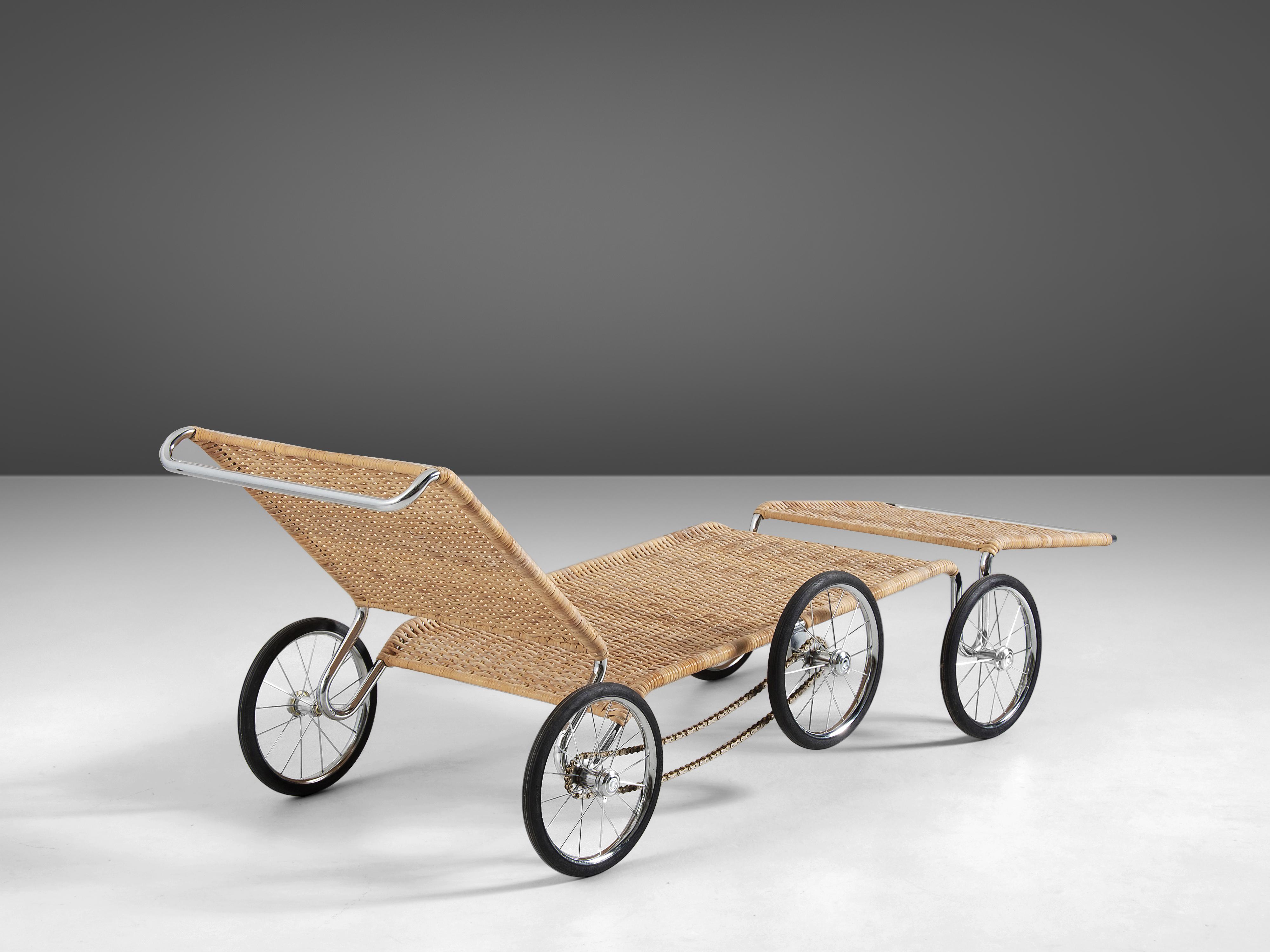 Marcel Breuer for Tecta 'The Mobile Manifesto' Chaise Longue in Cane Wicker Seating Morentz