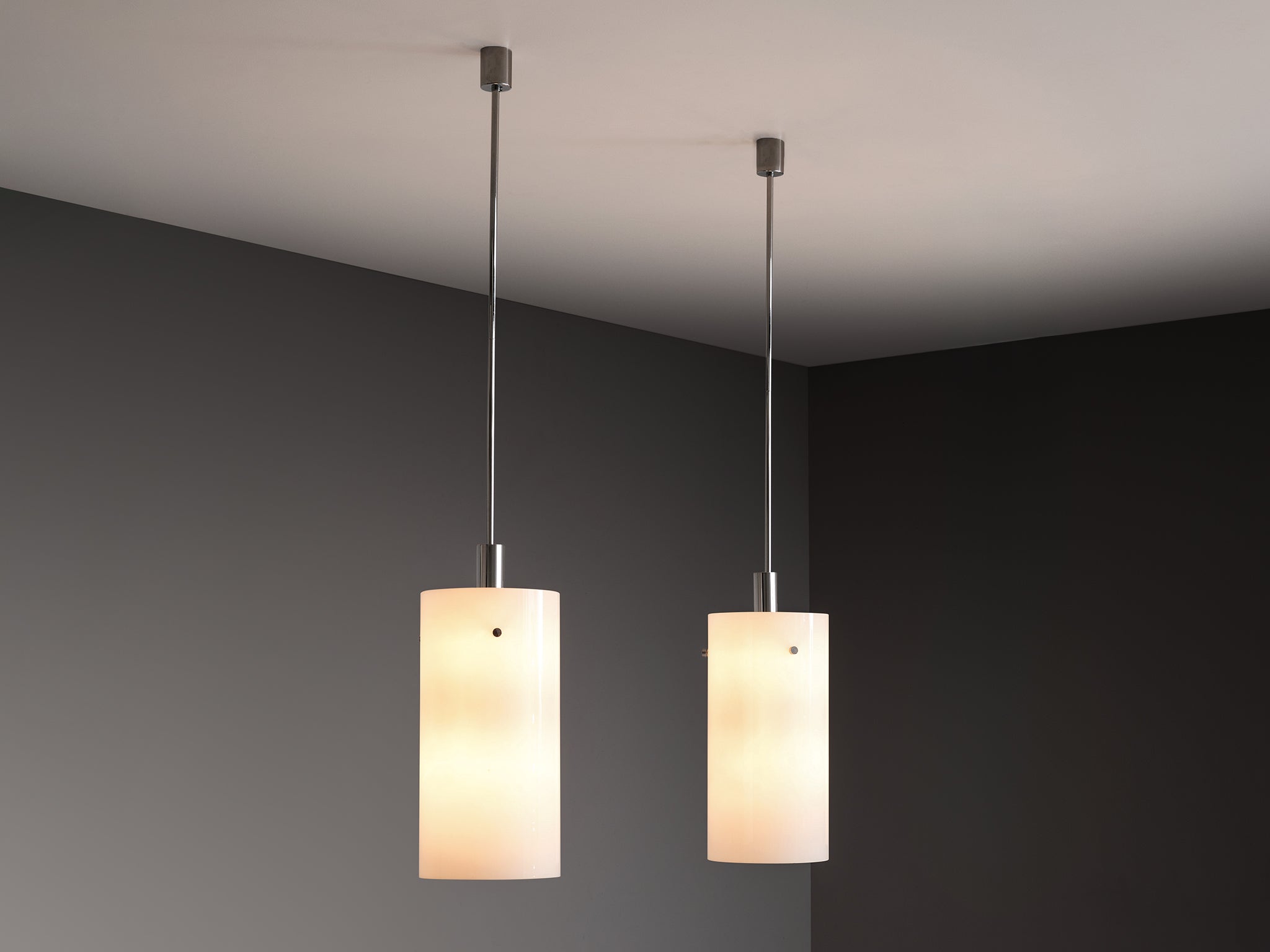 Pendant Lamps with White Glass Shade 180cm/70 in. Length Lighting Morentz