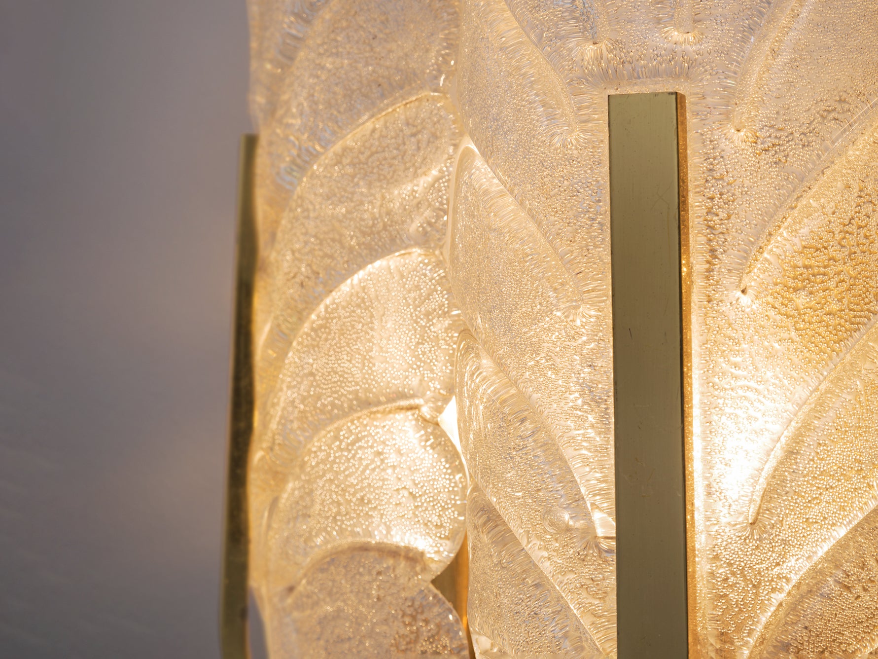 Carl Fagerlund Wall Light in Brass and Structured Glass