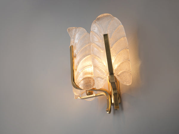 Carl Fagerlund Wall Light in Brass and Structured Glass
