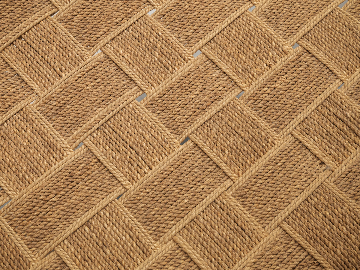 Bench in Braided Straw and Blonde Wood Seating Morentz