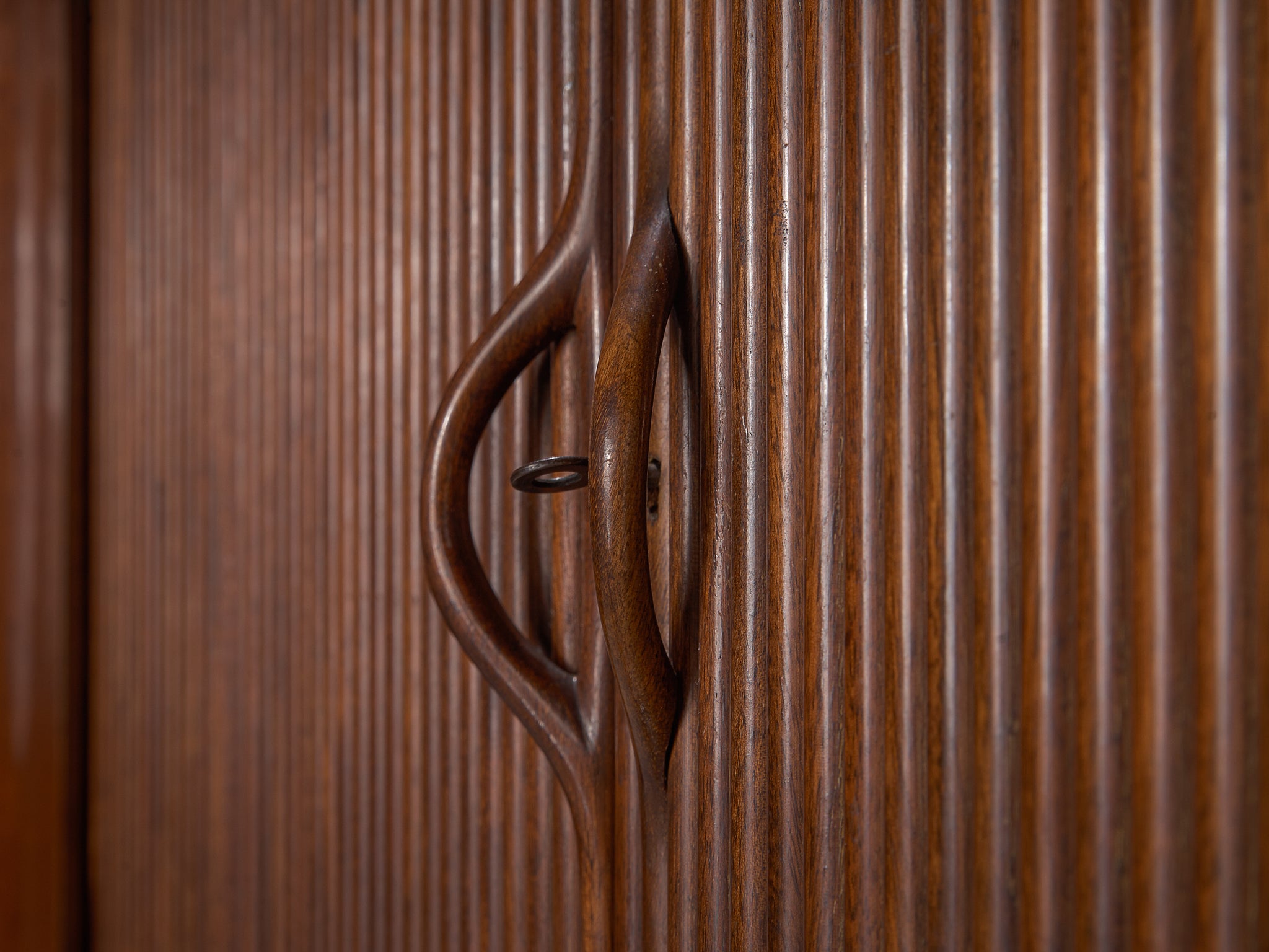 Mid-Century Modern Italian Home Bar With Cabinet and Stools in Walnut Case pieces and storage cabinets Morentz