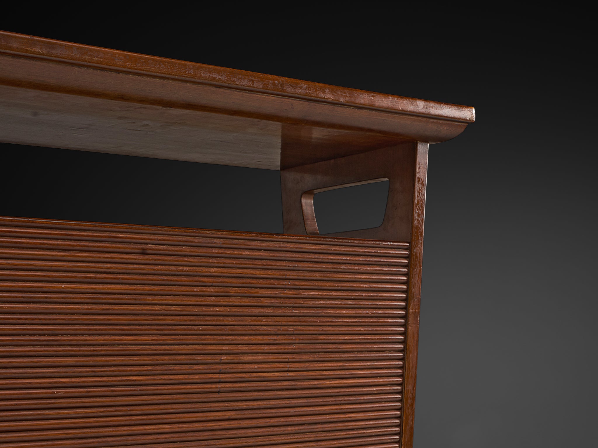 Mid-Century Modern Italian Home Bar With Cabinet and Stools in Walnut Case pieces and storage cabinets Morentz