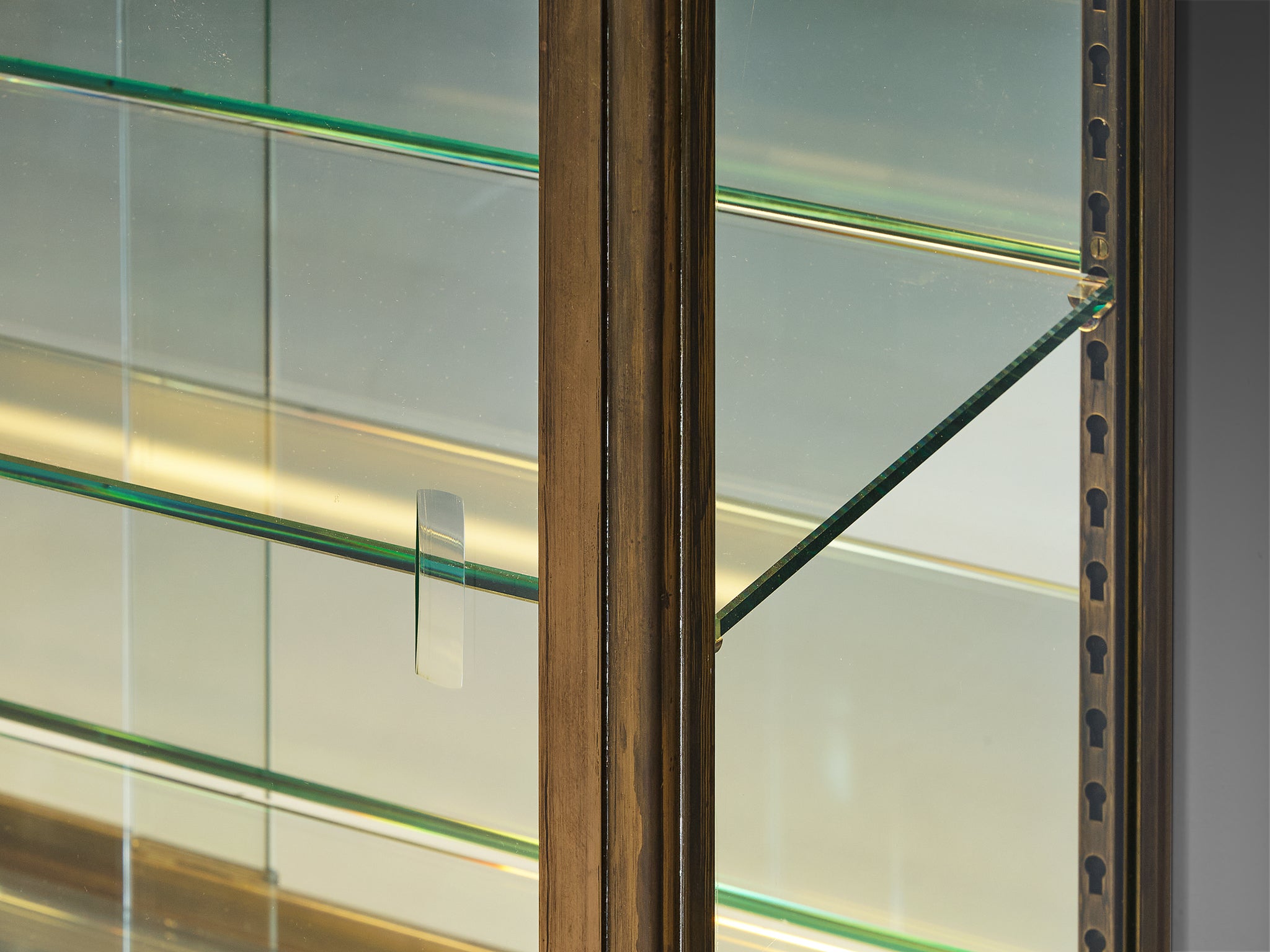 Mid-Century French Vitrine in Brass and Marble Case pieces and storage cabinets Morentz