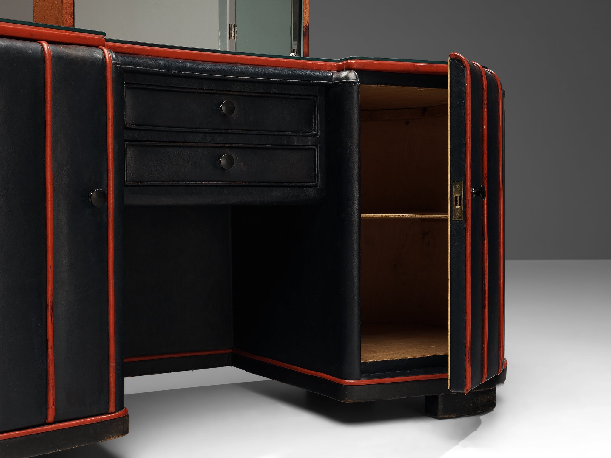 navy blue dressing table Navy Blue Modern Dressing Table with 2 Drawers - Zion