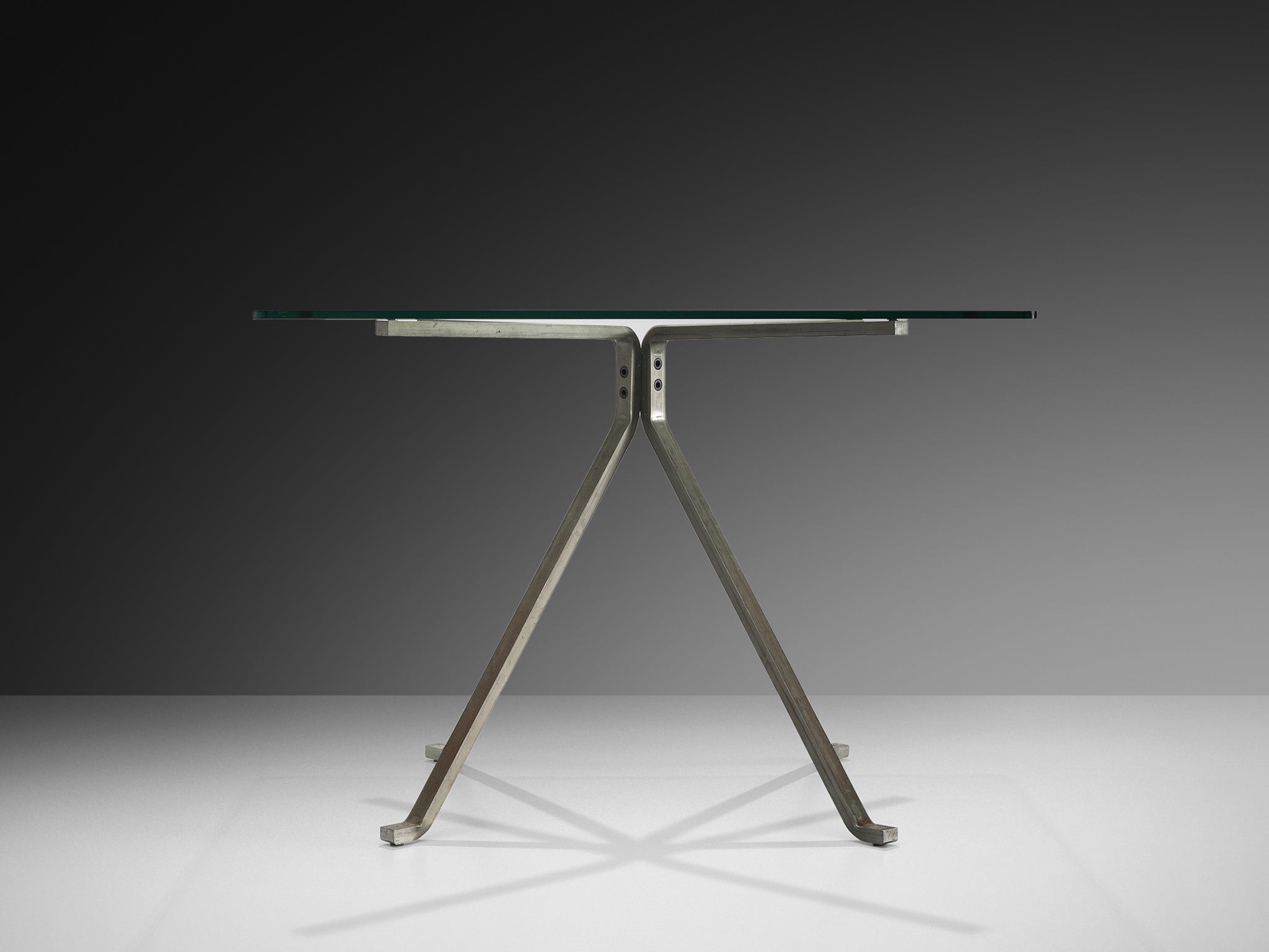 Enzo Mari for Driade 'Cugino' Table in Glass and Steel