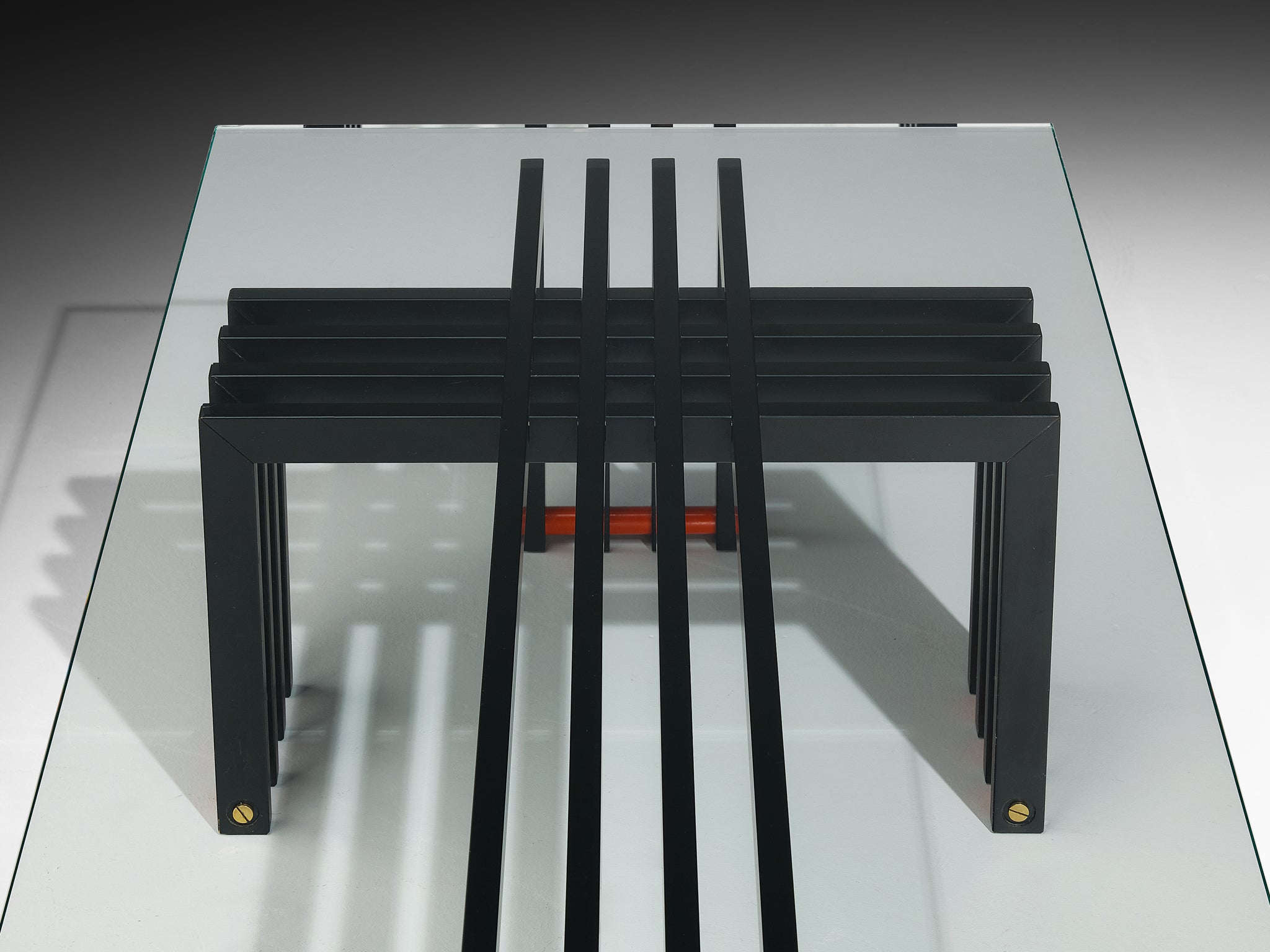 Architectural Coffee Table in Glass and Steel Tables Morentz