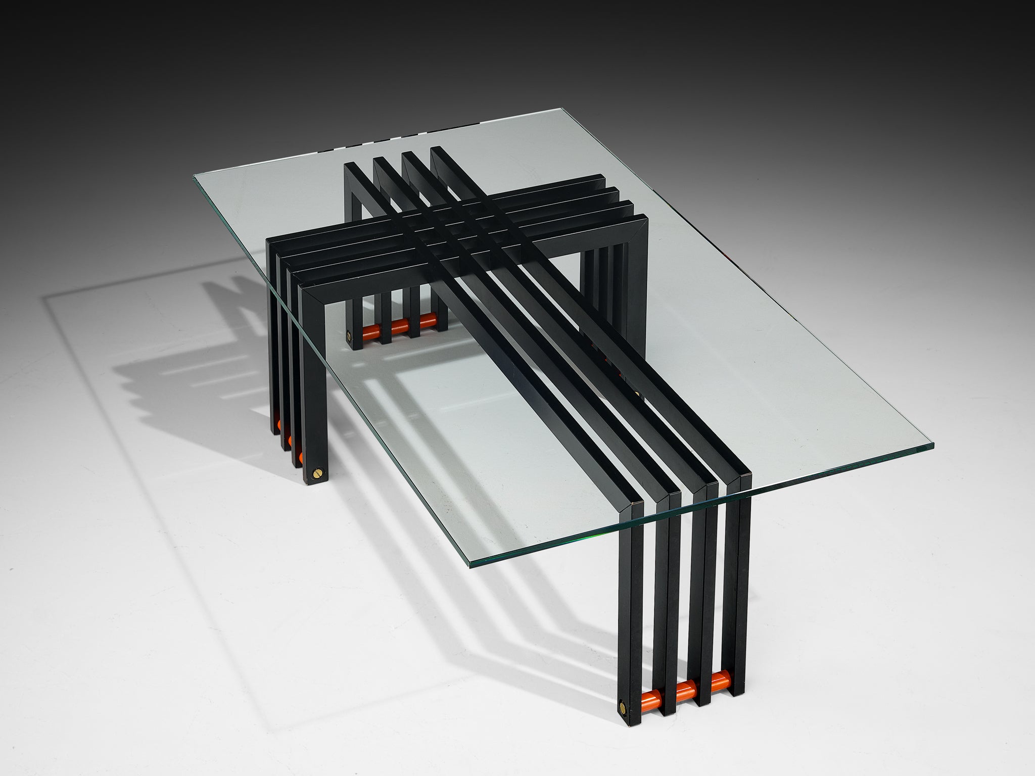 Architectural Coffee Table in Glass and Steel Tables Morentz