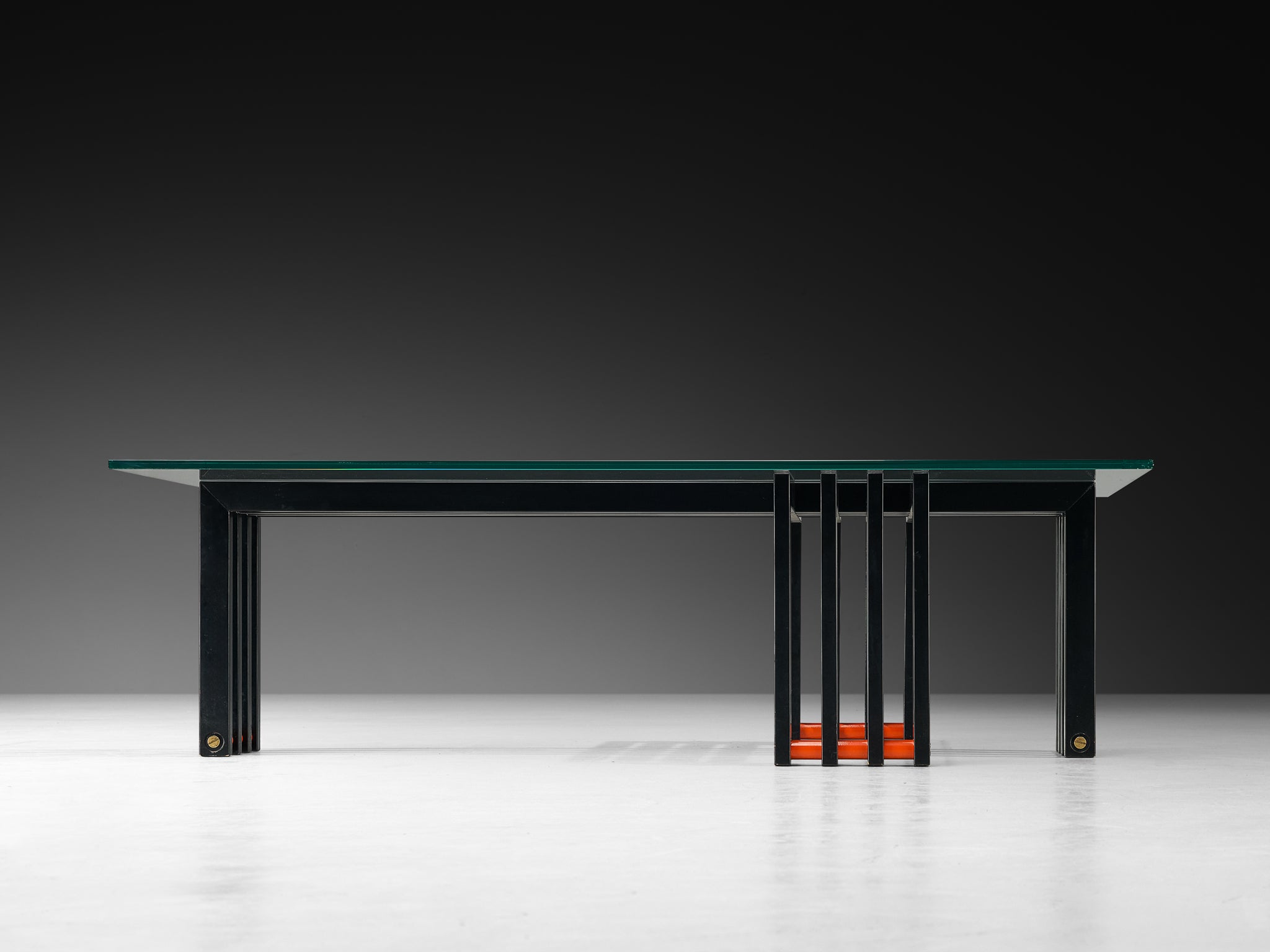Architectural Coffee Table in Glass and Steel Tables Morentz