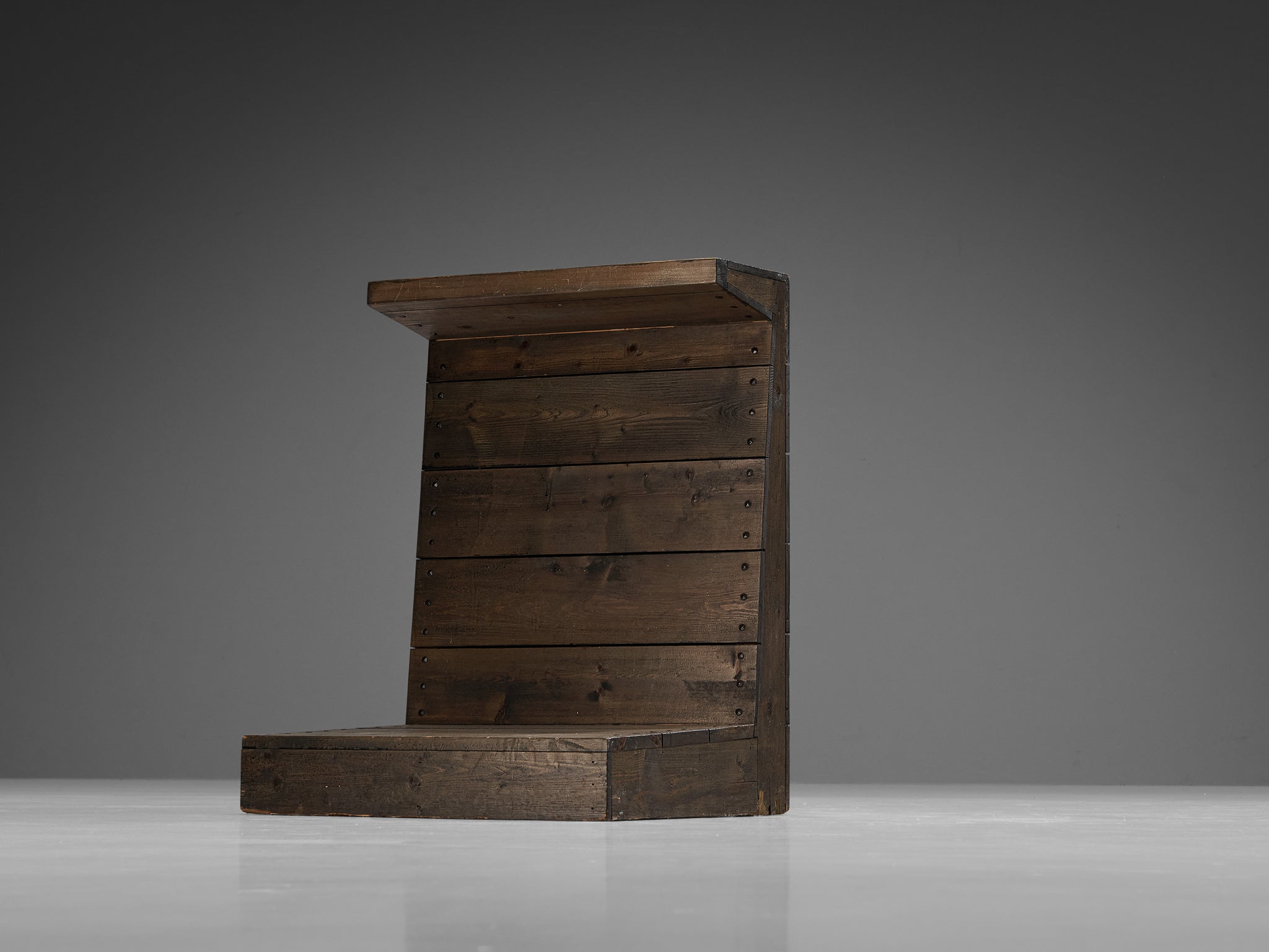 Jan de Jong Minimalist Prayer Stools in Grey Lacquered Pine Seating Morentz