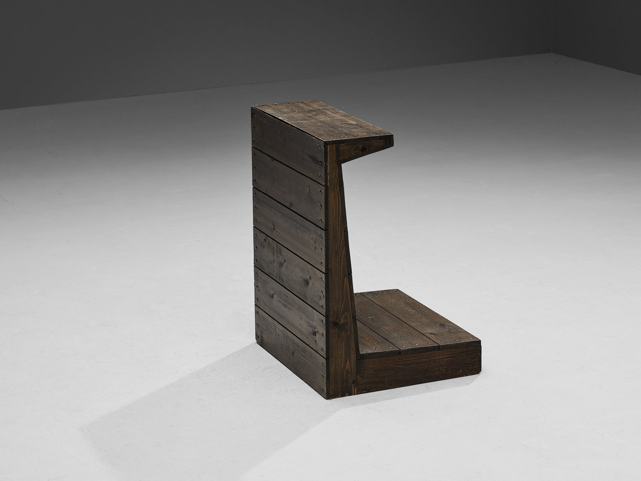 Jan de Jong Minimalist Prayer Stools in Grey Lacquered Pine Seating Morentz