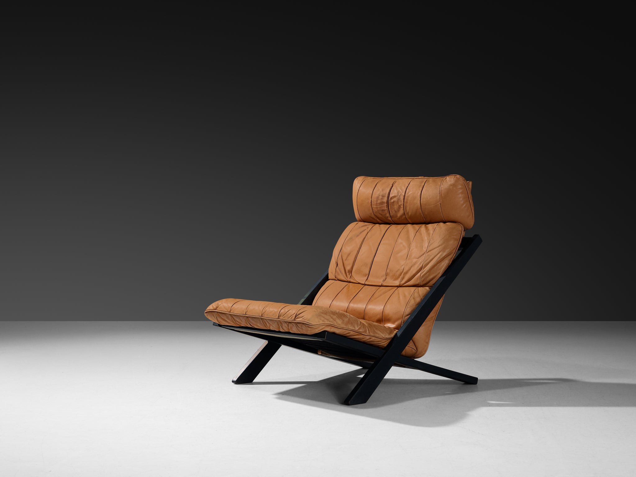 Ueli Berger for De Sede 'DS-80' Lounge Chair in Cognac Leather Seating Morentz