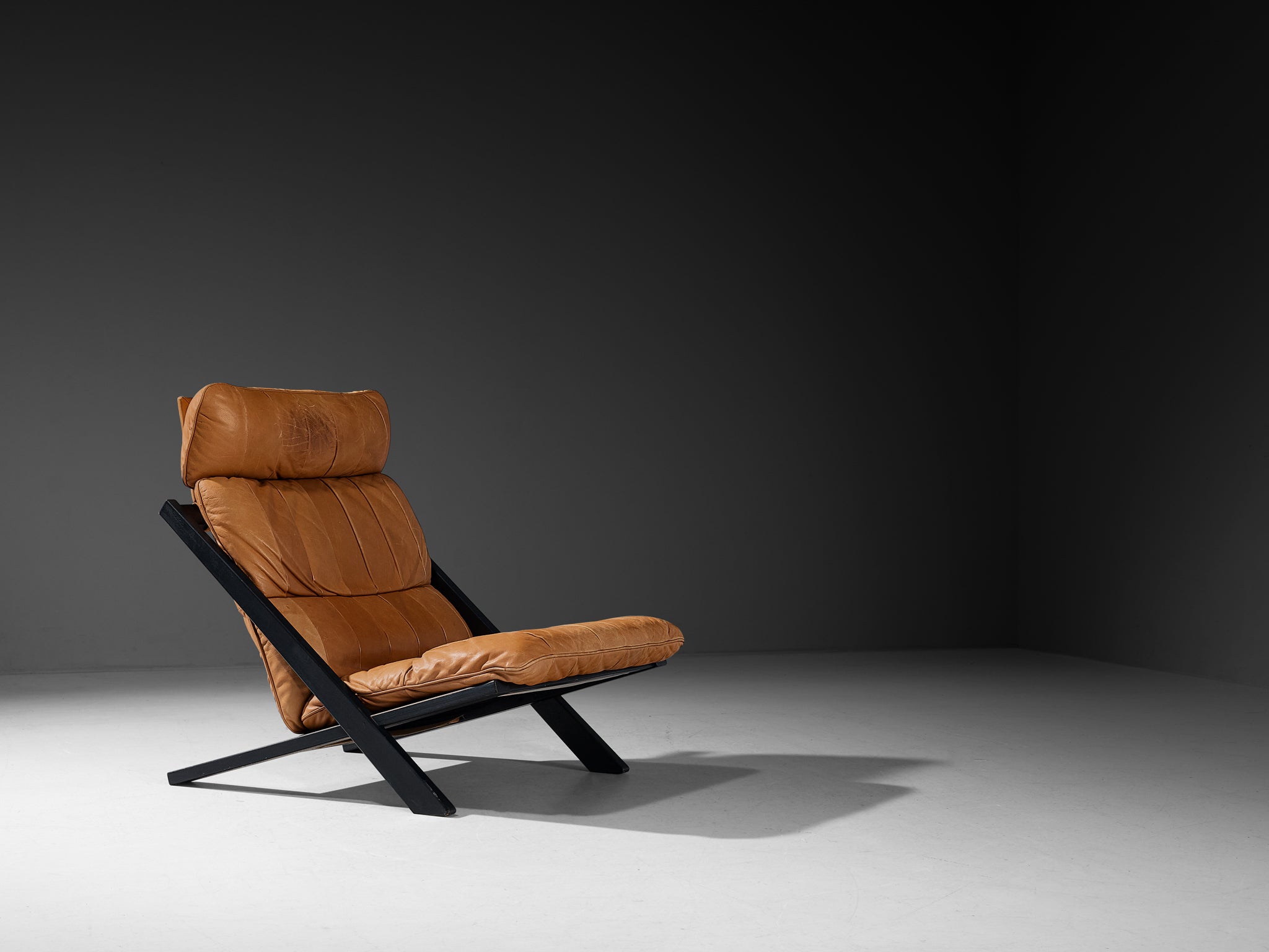 Ueli Berger for De Sede 'DS-80' Lounge Chair in Cognac Leather Seating Morentz