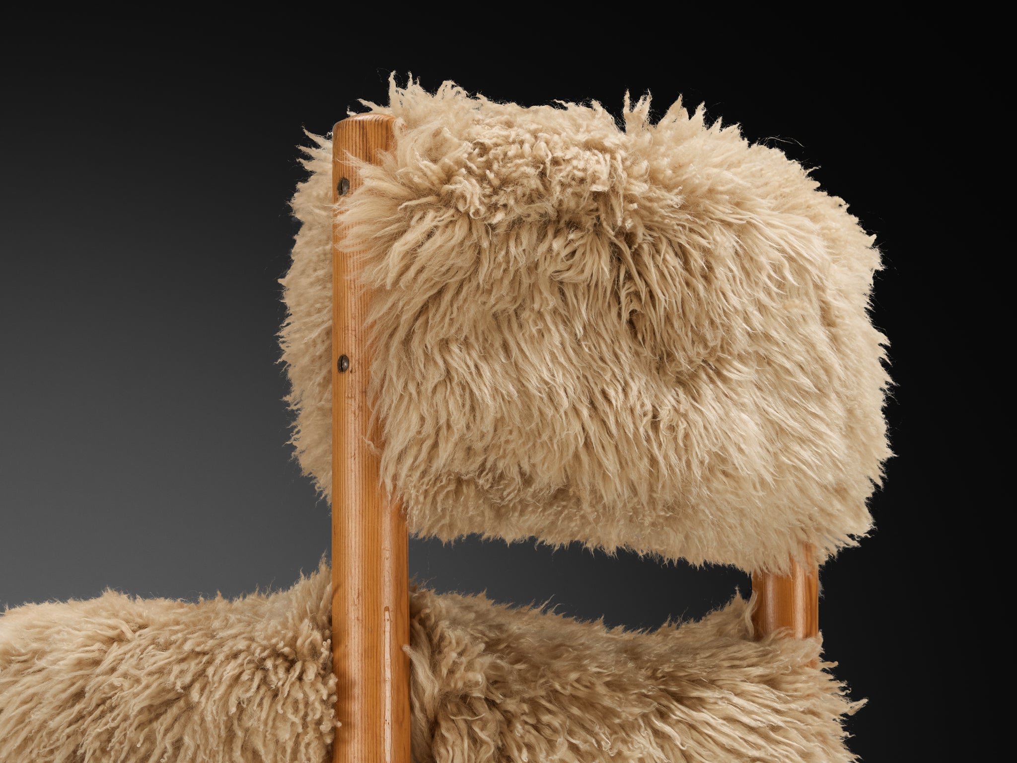 Dining Chairs in Pine and Sheepskin Seating Morentz