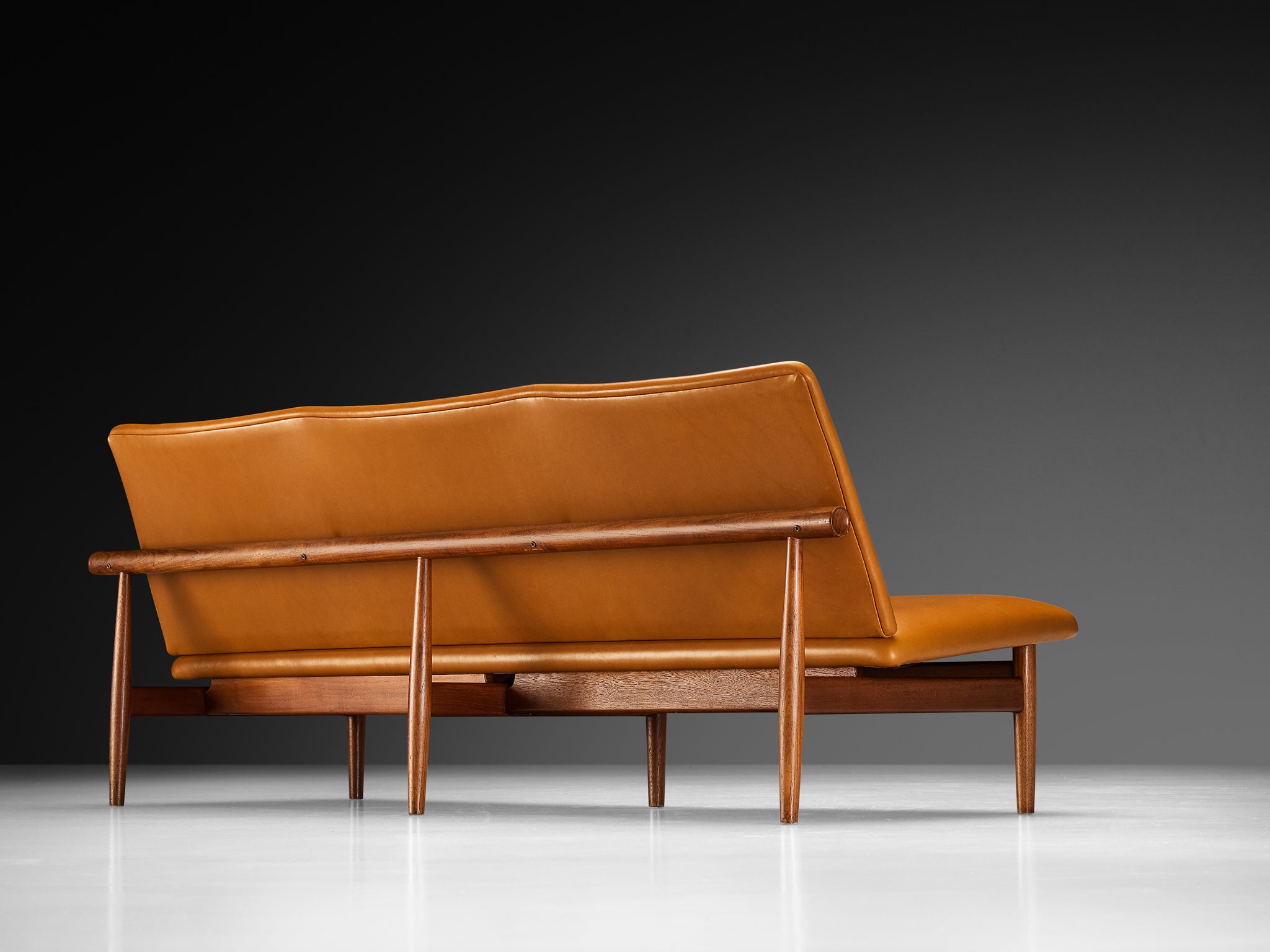 Finn Juhl for France & Søn 'Japan' Sofa in Teak and Cognac Leather