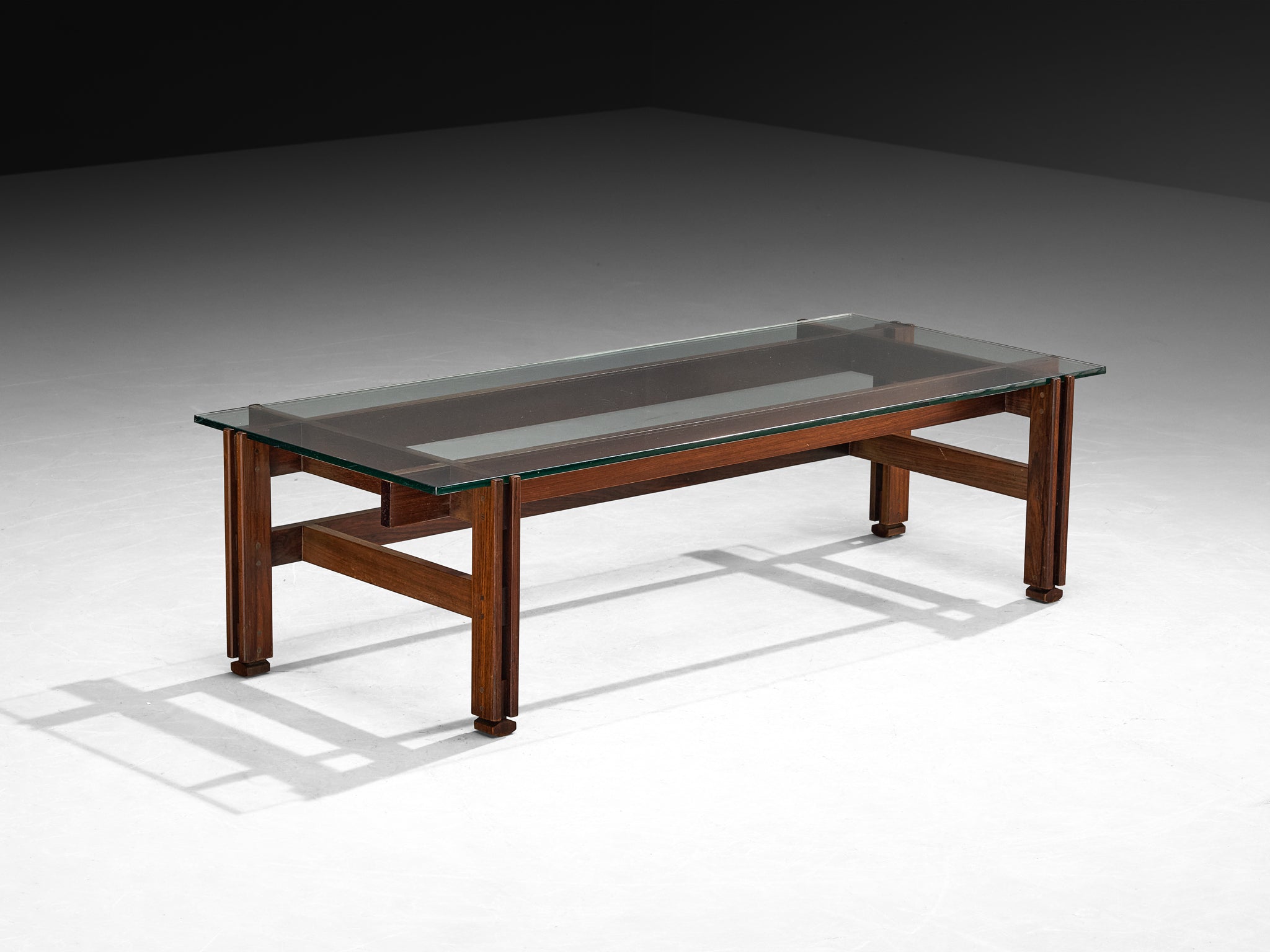 Ico Parisi for Cassina '751' Coffee Table in Dark Wood and Glass