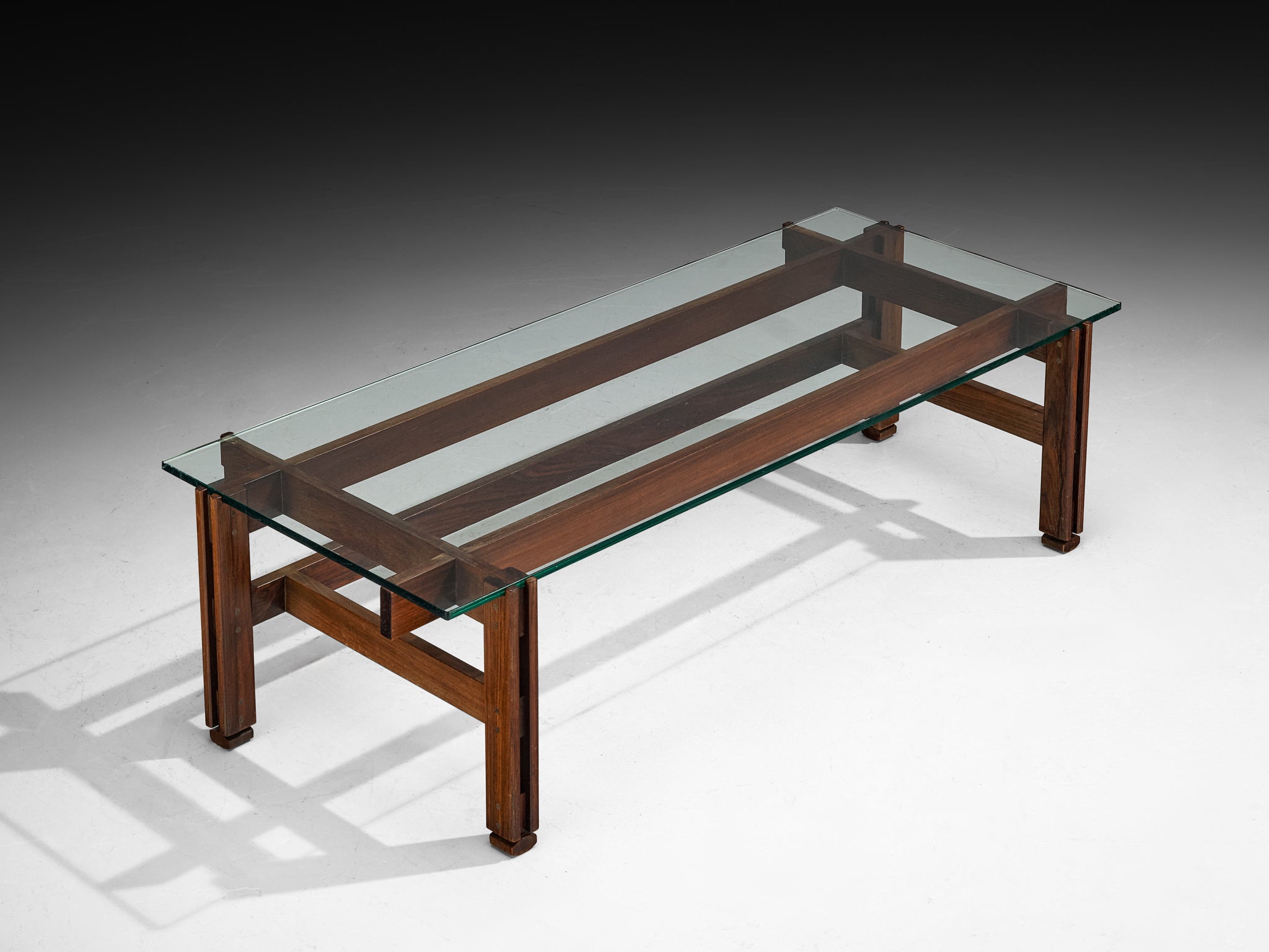 Ico Parisi for Cassina '751' Coffee Table in Dark Wood and Glass