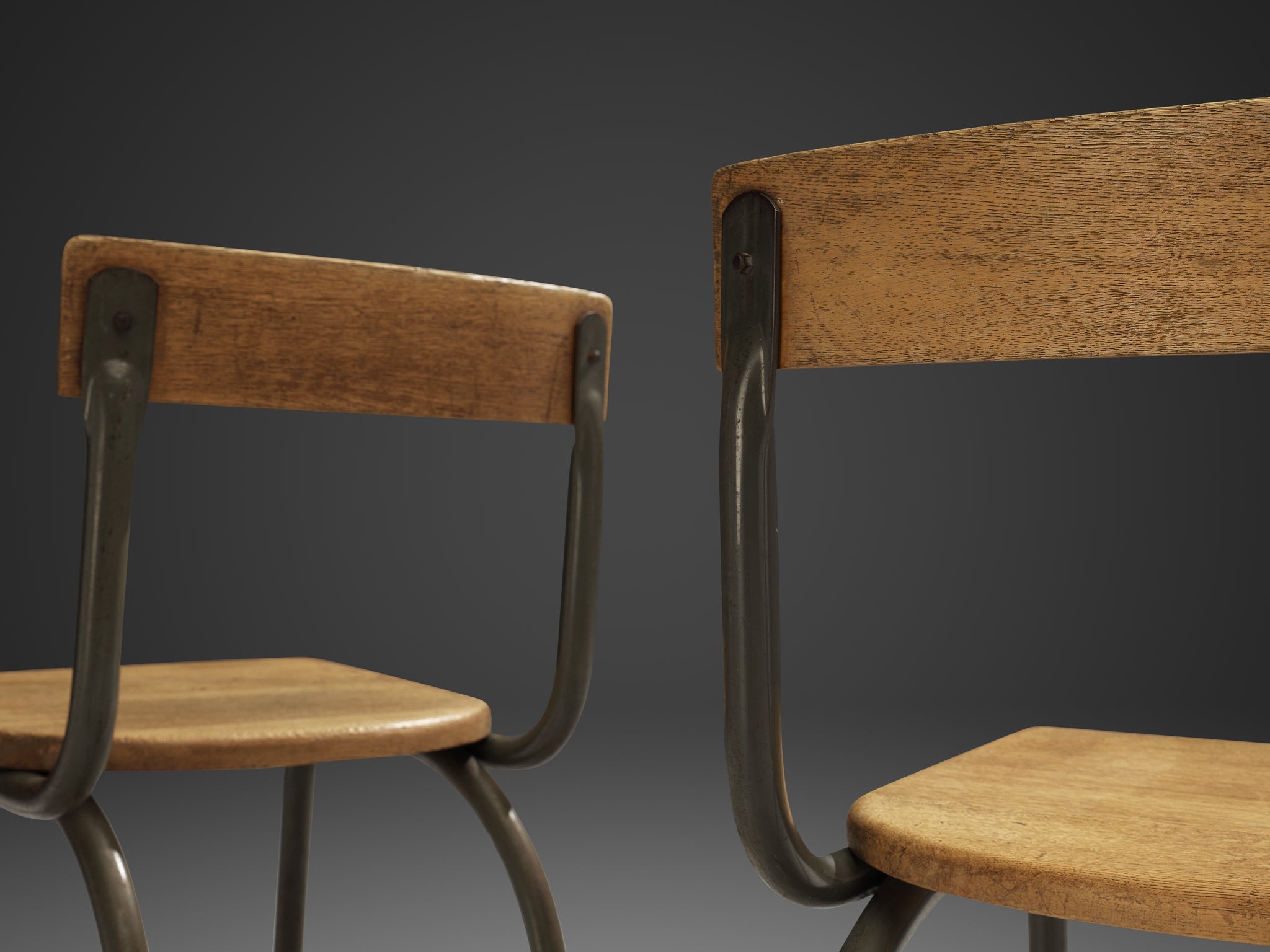 Willy Van Der Meeren for Tubax Set of Six Chairs in Solid Oak seating Morentz