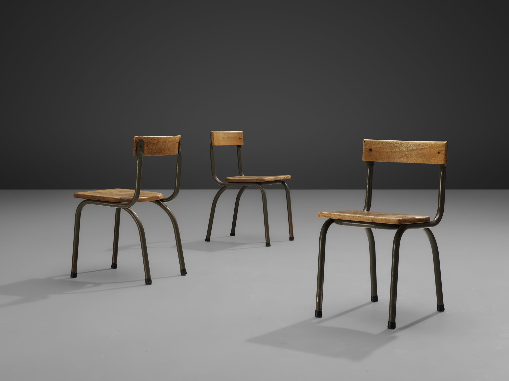 Willy Van Der Meeren for Tubax Set of Six Chairs in Solid Oak seating Morentz
