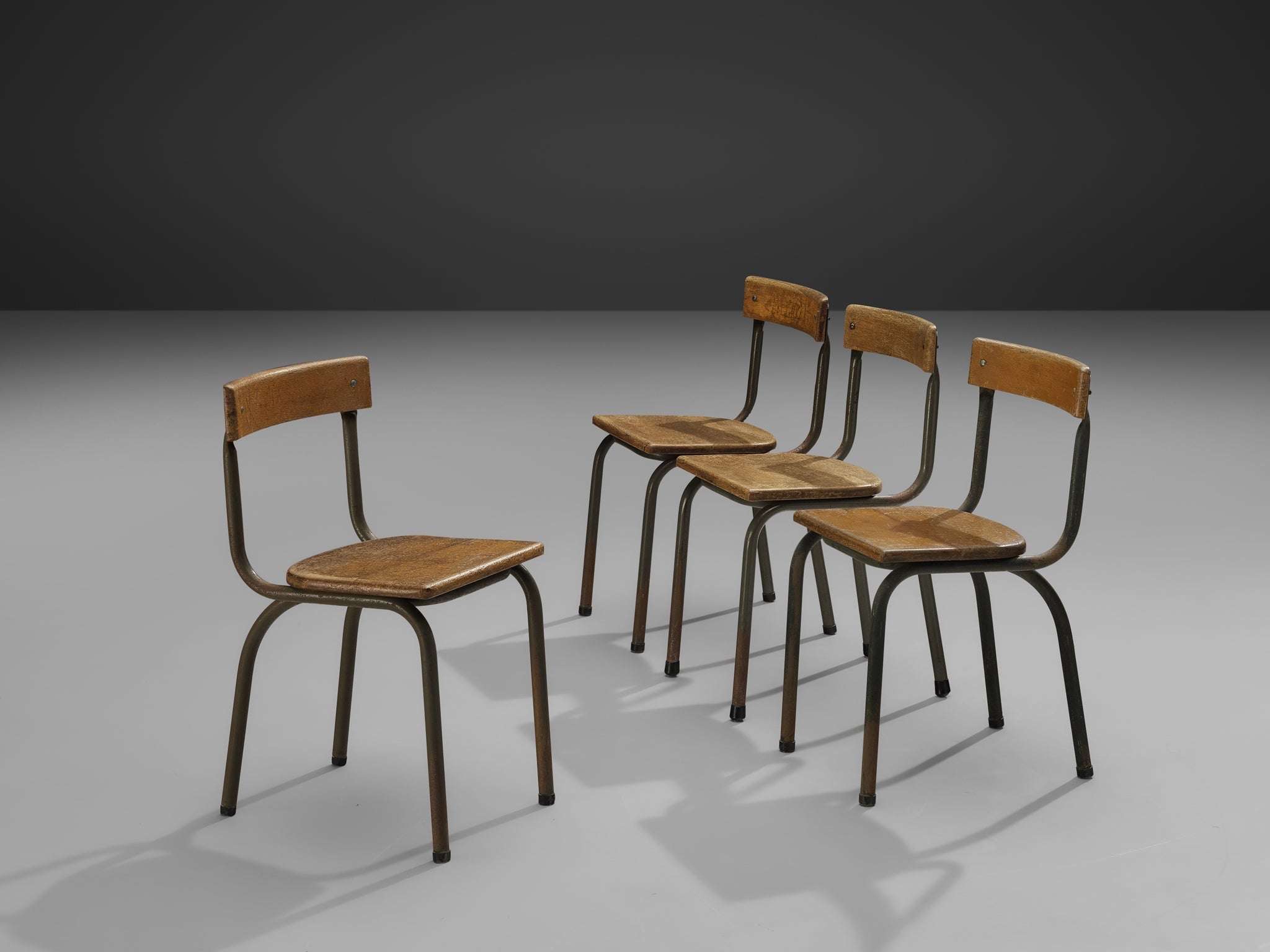 Willy Van Der Meeren for Tubax Set of Six Chairs in Solid Oak seating Morentz