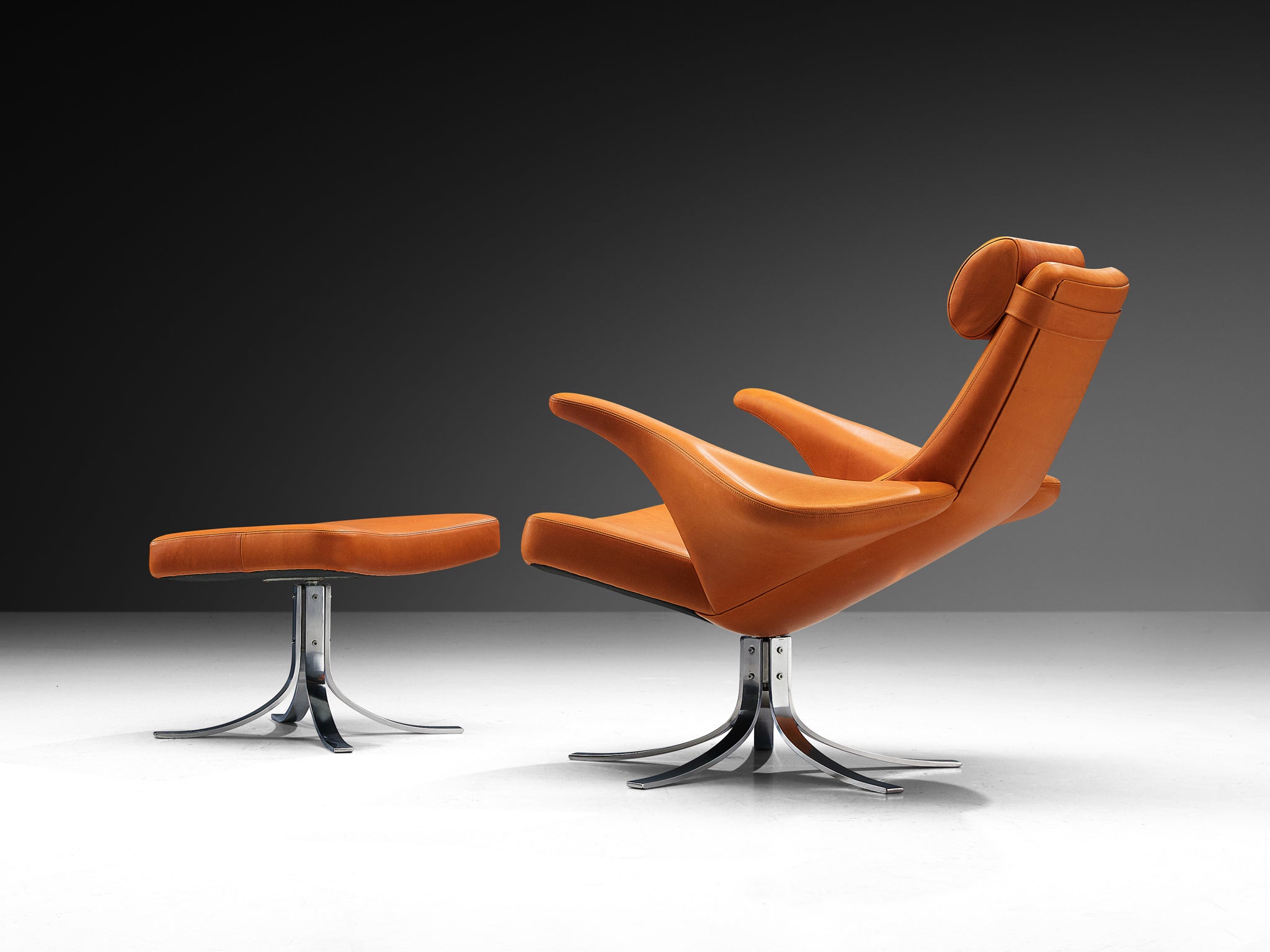 Gösta Berg & Stenerik Eriksson for Fritz Hansen Rare 'Seagull' Lounge Chair and Ottoman Seating Morentz