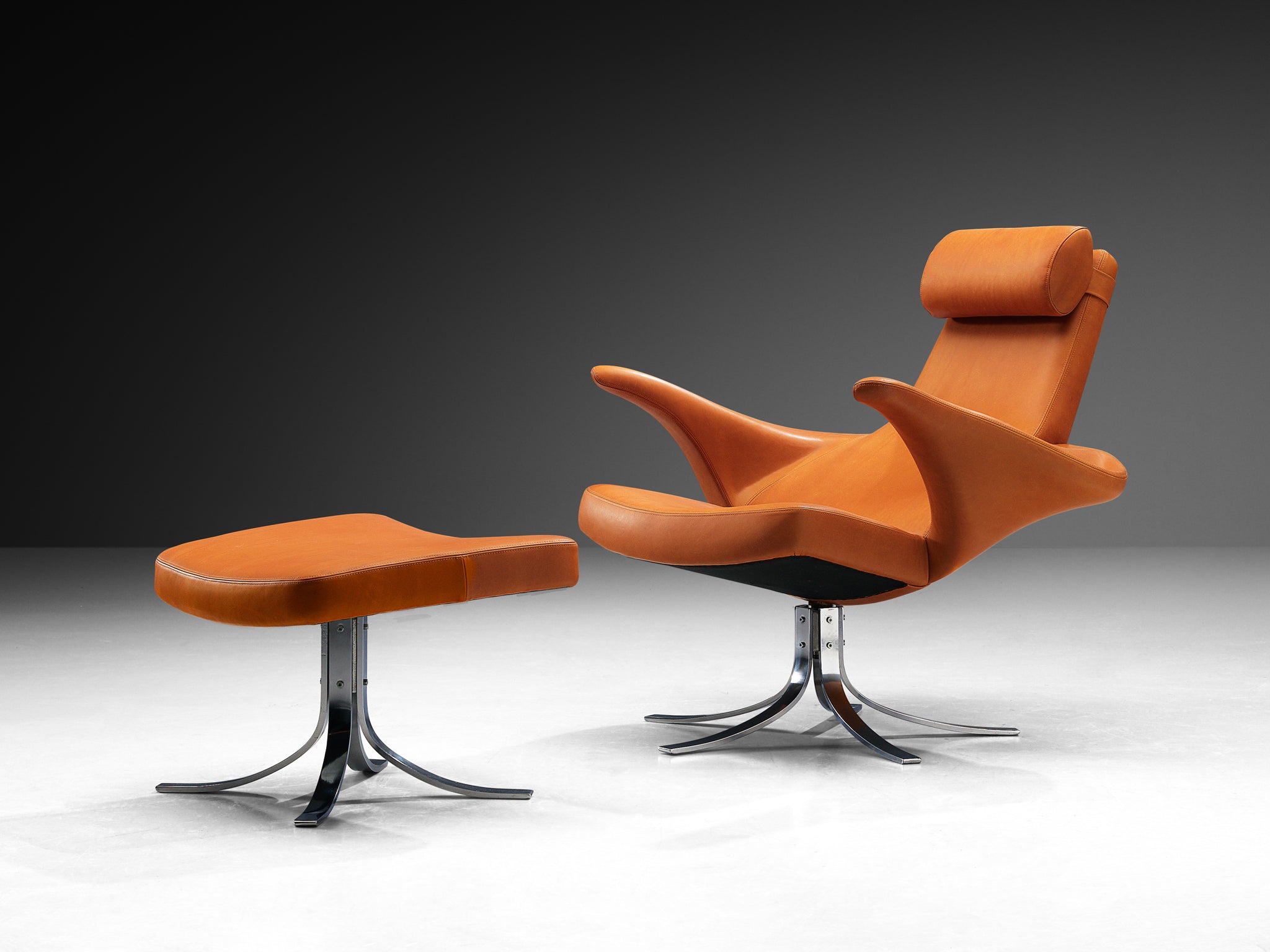 Gösta Berg & Stenerik Eriksson for Fritz Hansen Rare 'Seagull' Lounge Chair and Ottoman Seating Morentz
