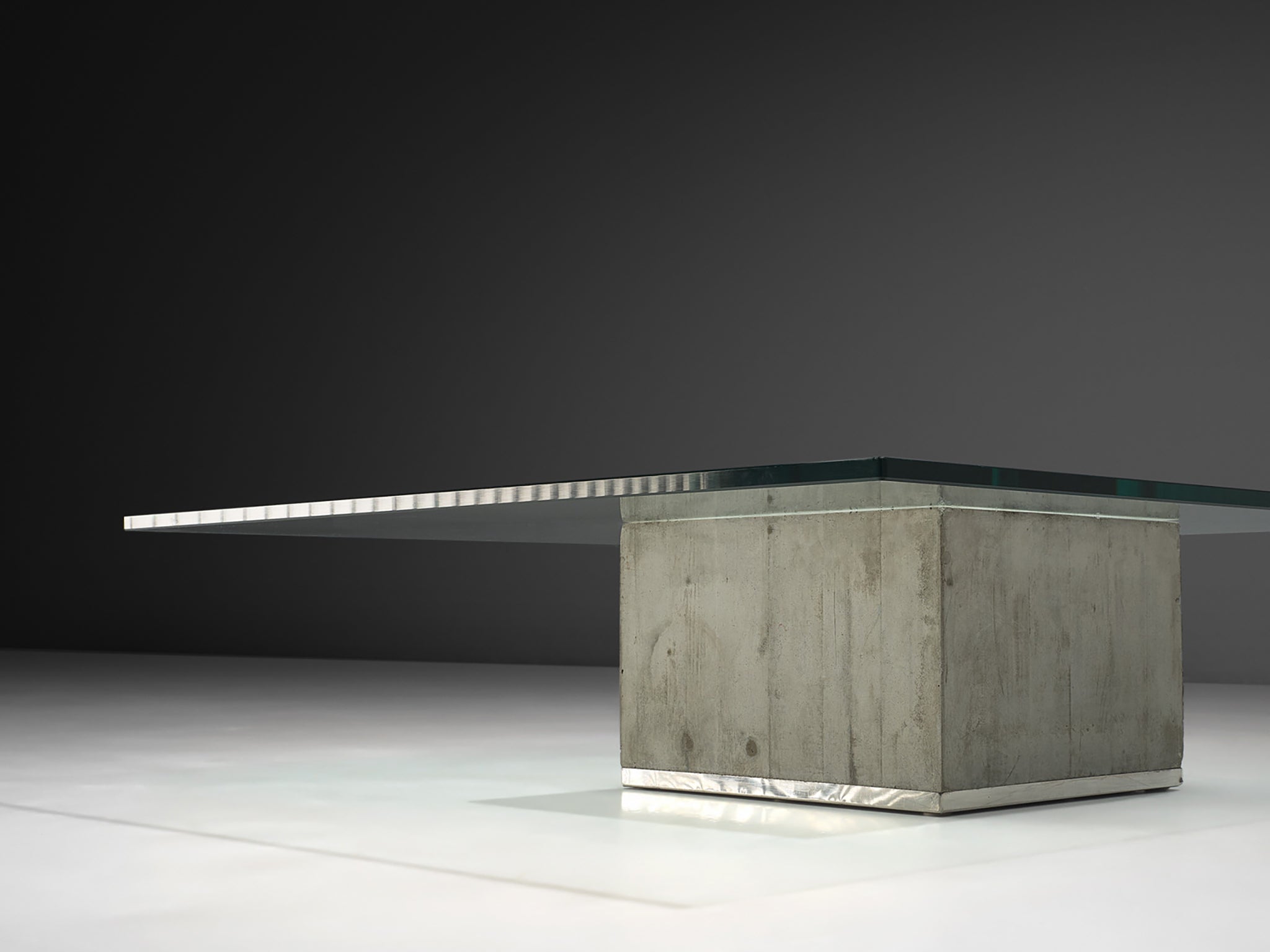 Sergio and Giorgio Saporiti 'Sapo' Coffee Table in Concrete and Glass Tables Morentz