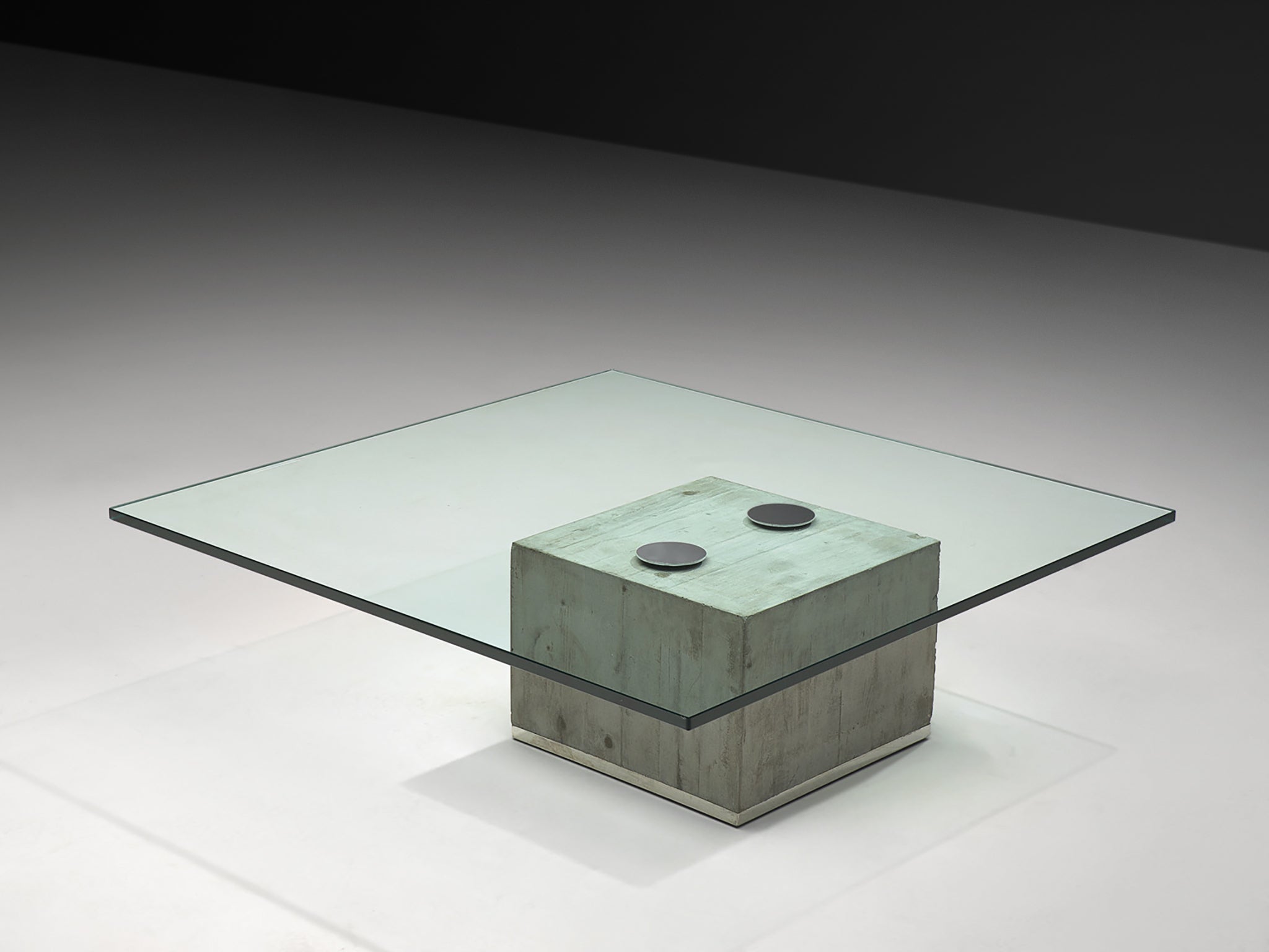 Sergio and Giorgio Saporiti 'Sapo' Coffee Table in Concrete and Glass Tables Morentz