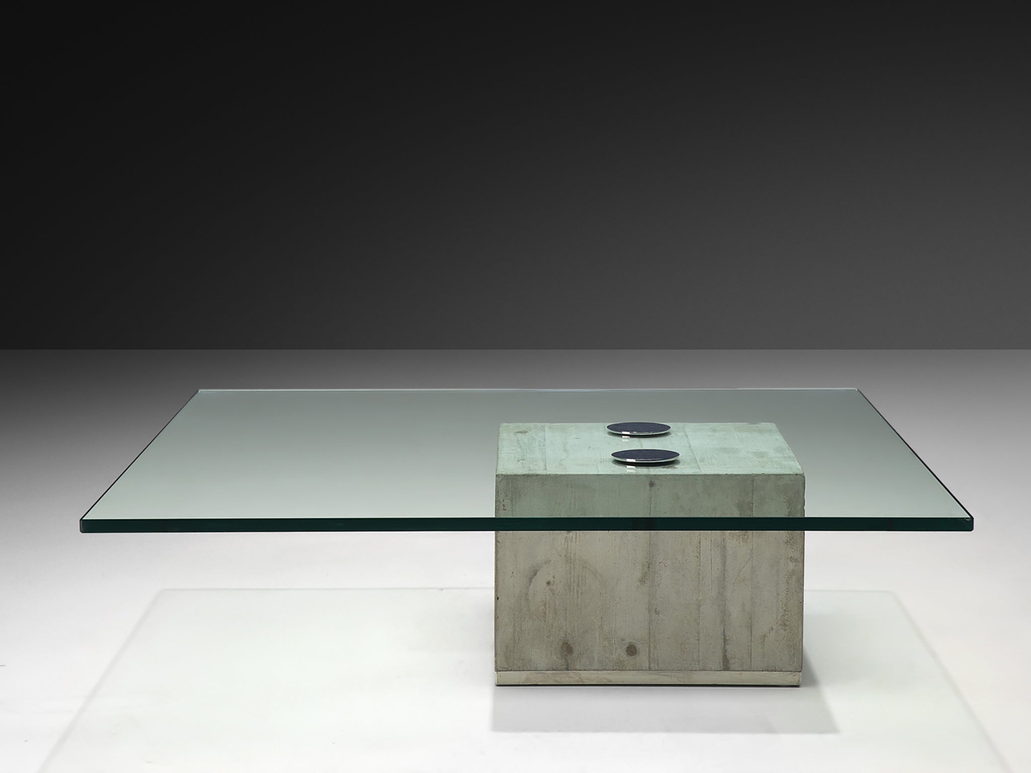 Sergio and Giorgio Saporiti 'Sapo' Coffee Table in Concrete and Glass Tables Morentz