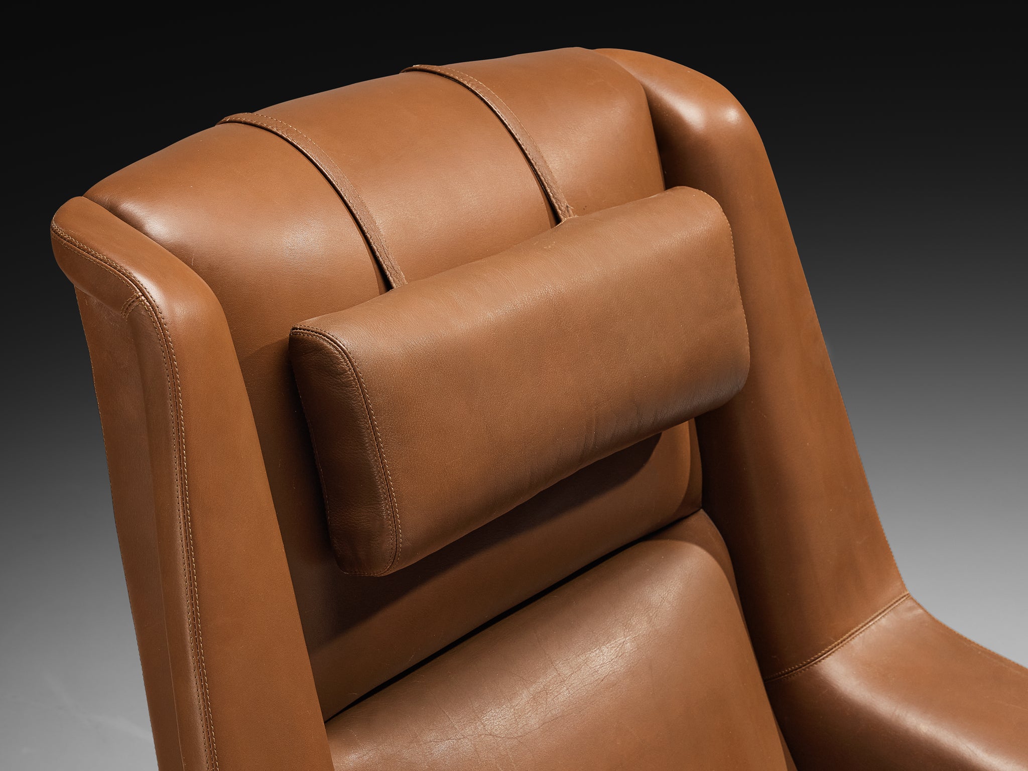 Folke Ohlsson 'Profil' Lounge Chair in Brown Leather and Teak
