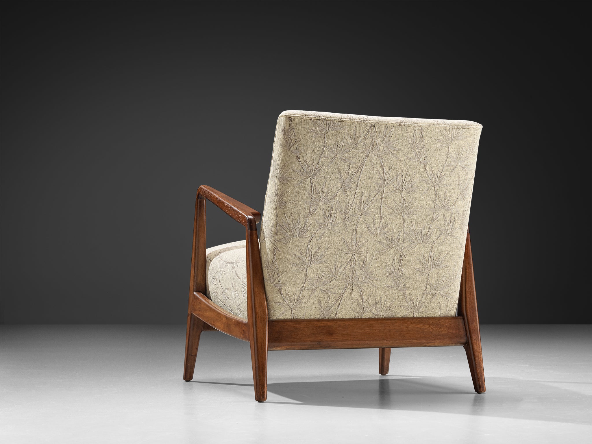 Jens Risom Lounge Chair in Walnut and Bamboo Upholstery Seating Morentz