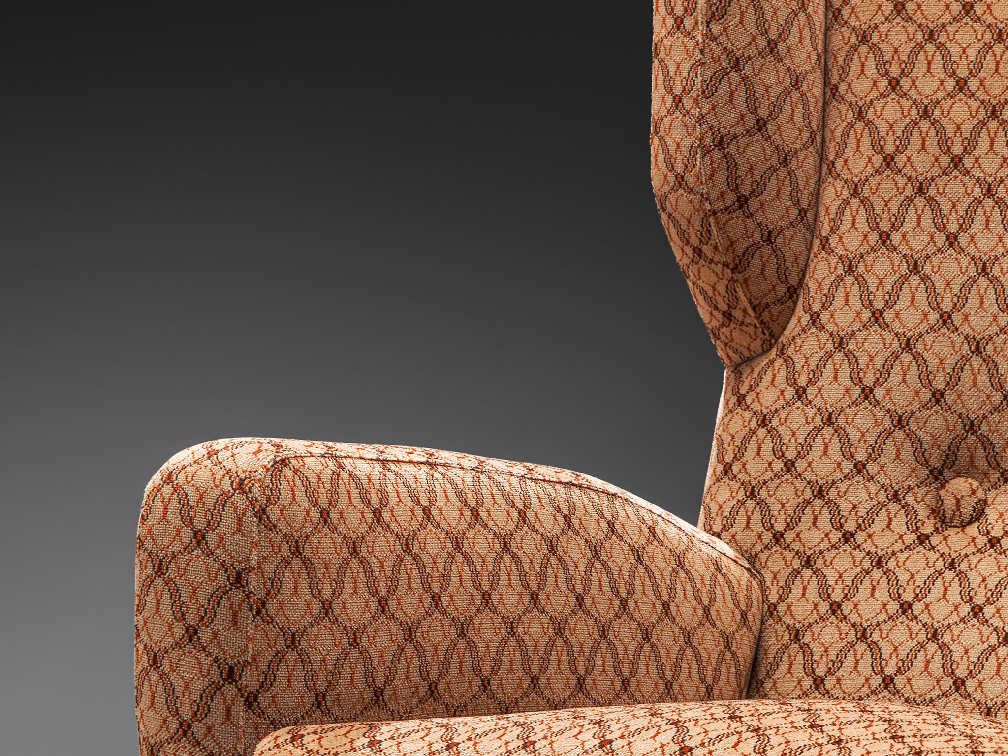 Arflex Lounge Chair in Patterned Fabric Upholstery Seating Morentz