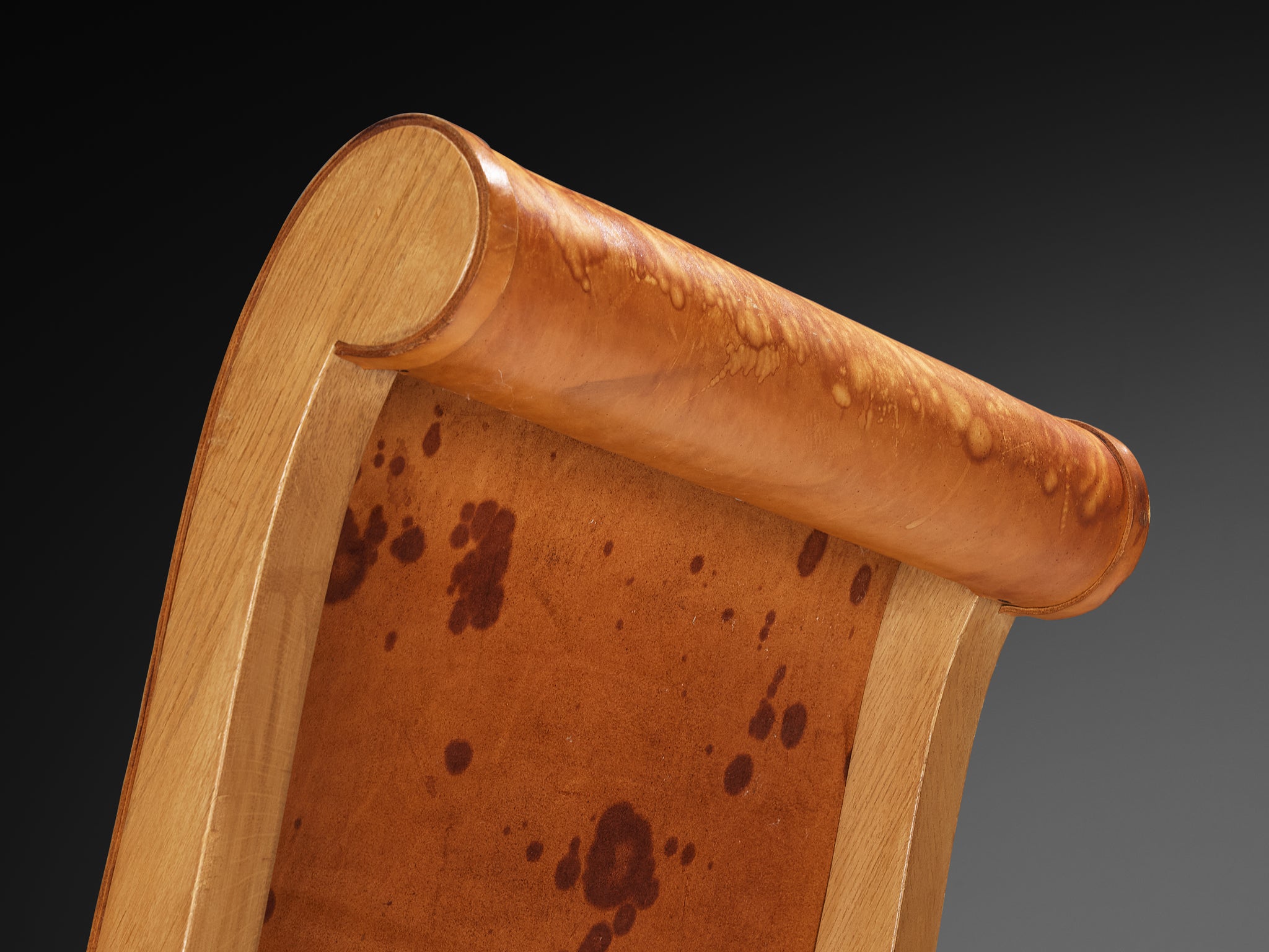 Ricardo Legorreta 'Butaque' Lounge Chair in Oak and Leather Seating Morentz