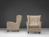 Danish Pair of Wingback Chairs in Illustrative Botanical Upholstery