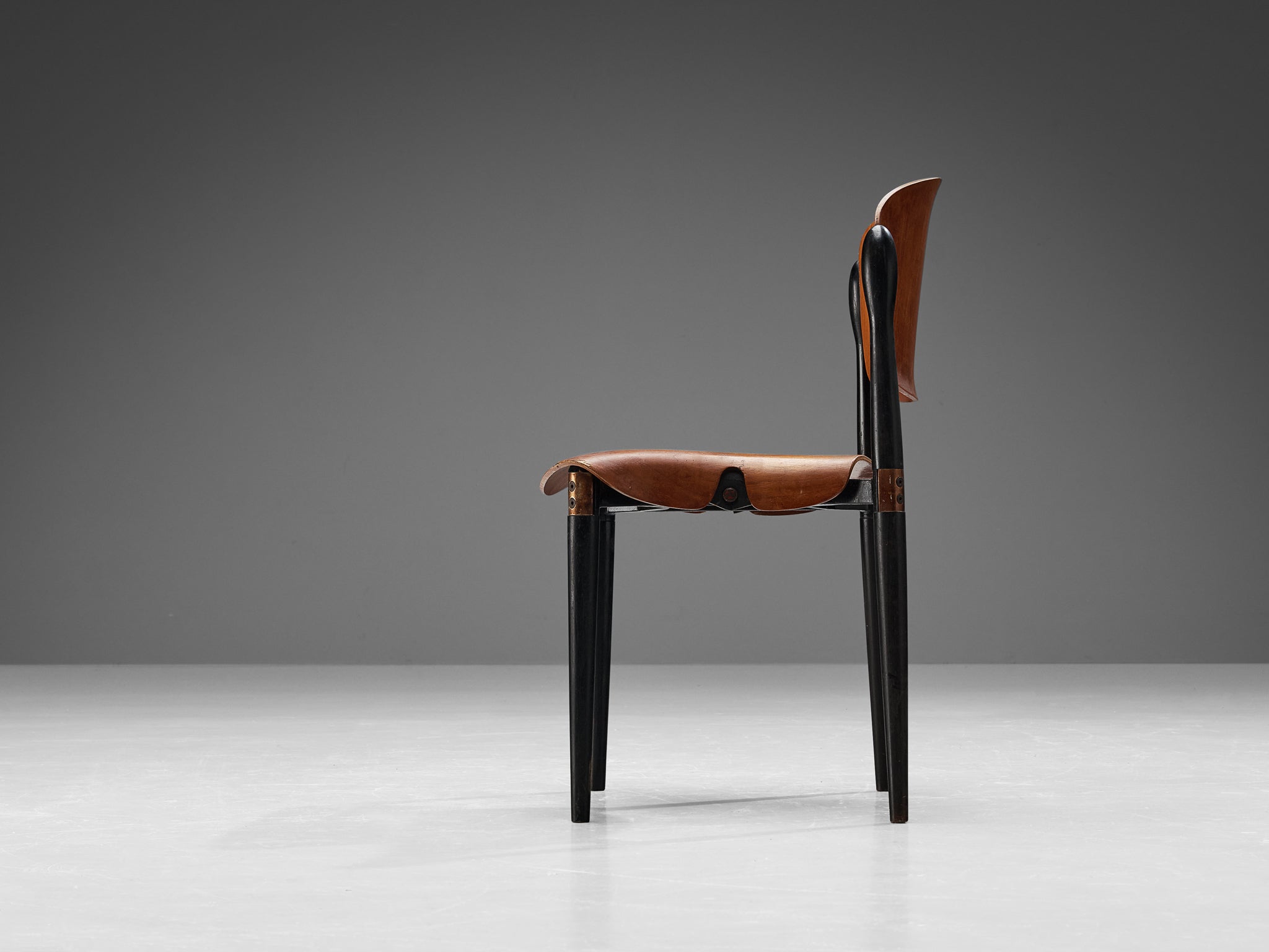 Eugenio Gerli for Tecno Dining Chair in Teak Seating Morentz