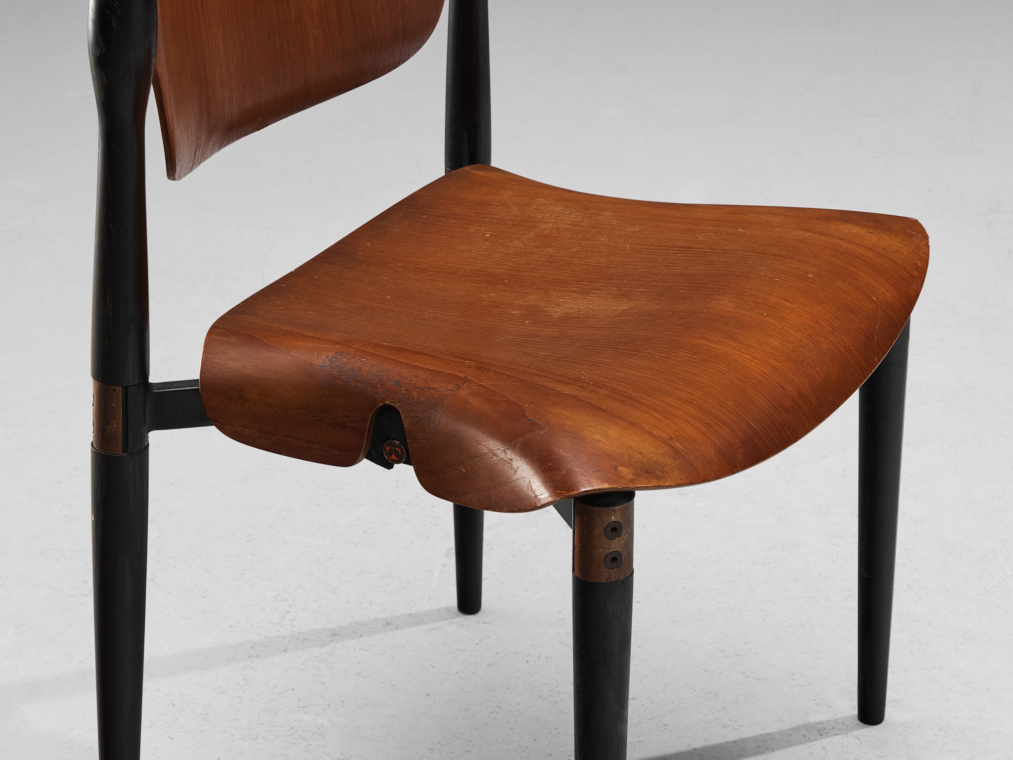 Eugenio Gerli for Tecno Dining Chair in Teak Seating Morentz